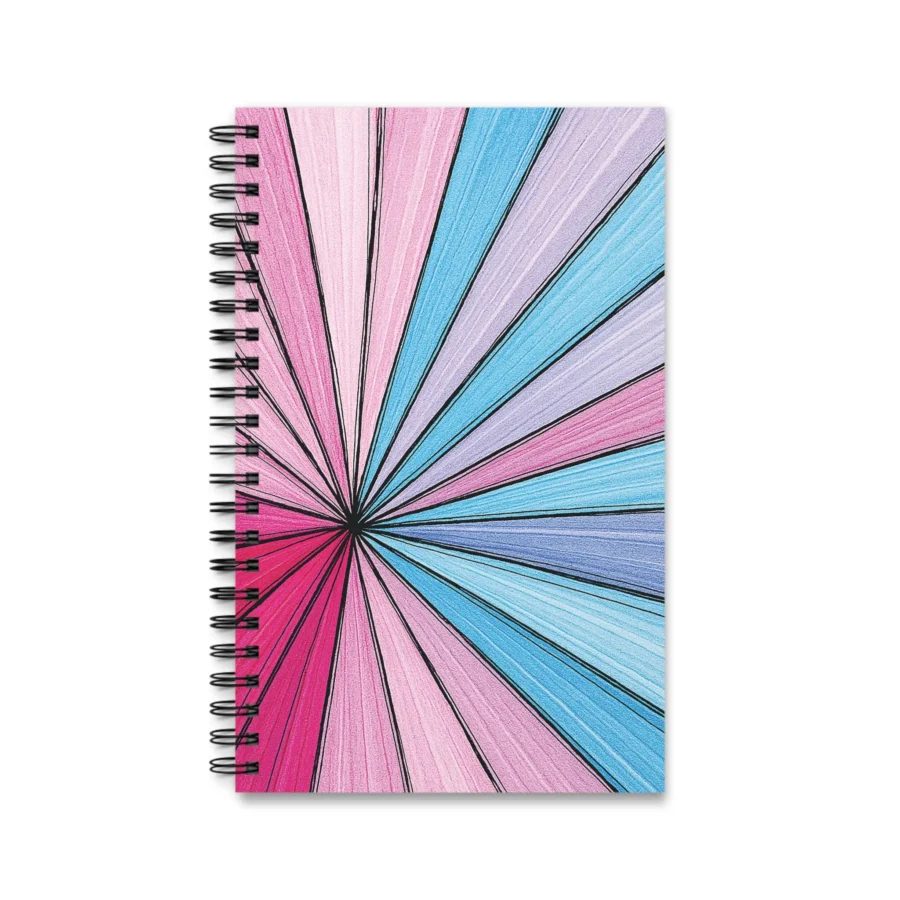 EU Spiral Notebook Lined Plain Dotted RADIAL PASTEL BURST 1
