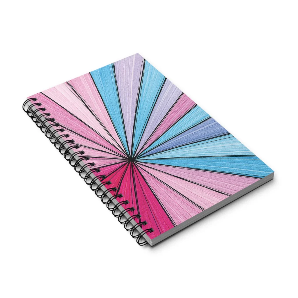 EU Spiral Notebook Lined Plain Dotted RADIAL PASTEL BURST 2