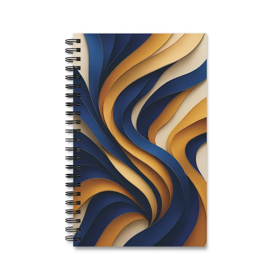 EU Spiral Notebook Lined Plain Dotted RIBBONS OF BRASS 1