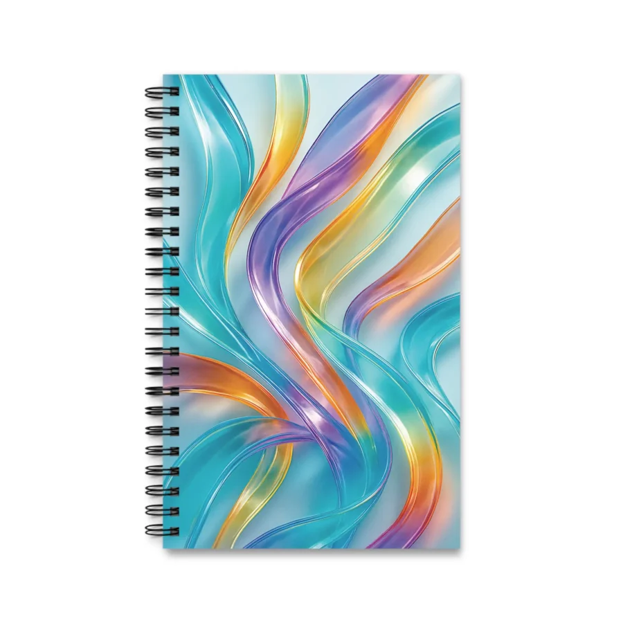 EU Spiral Notebook Lined Plain Dotted RIBBONS OF GLASS 1