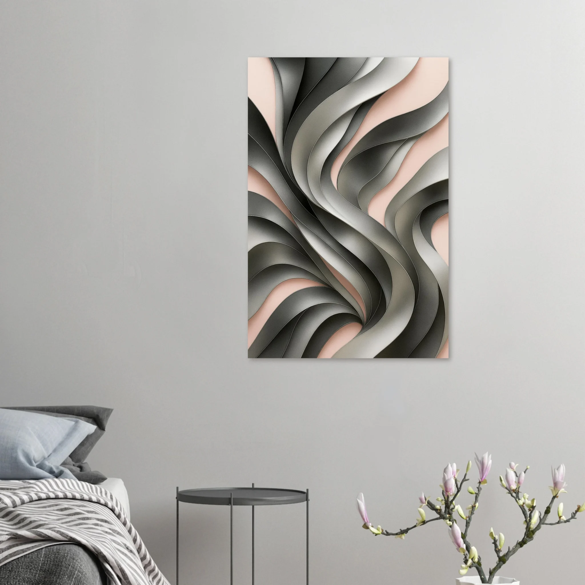 EU Giclée Print Poster SILVER AND ROSE. Fine Art Wall Art with Archival Quality. Printed, packaged, and shipped in the EU. Exclusive ColorVanta design.