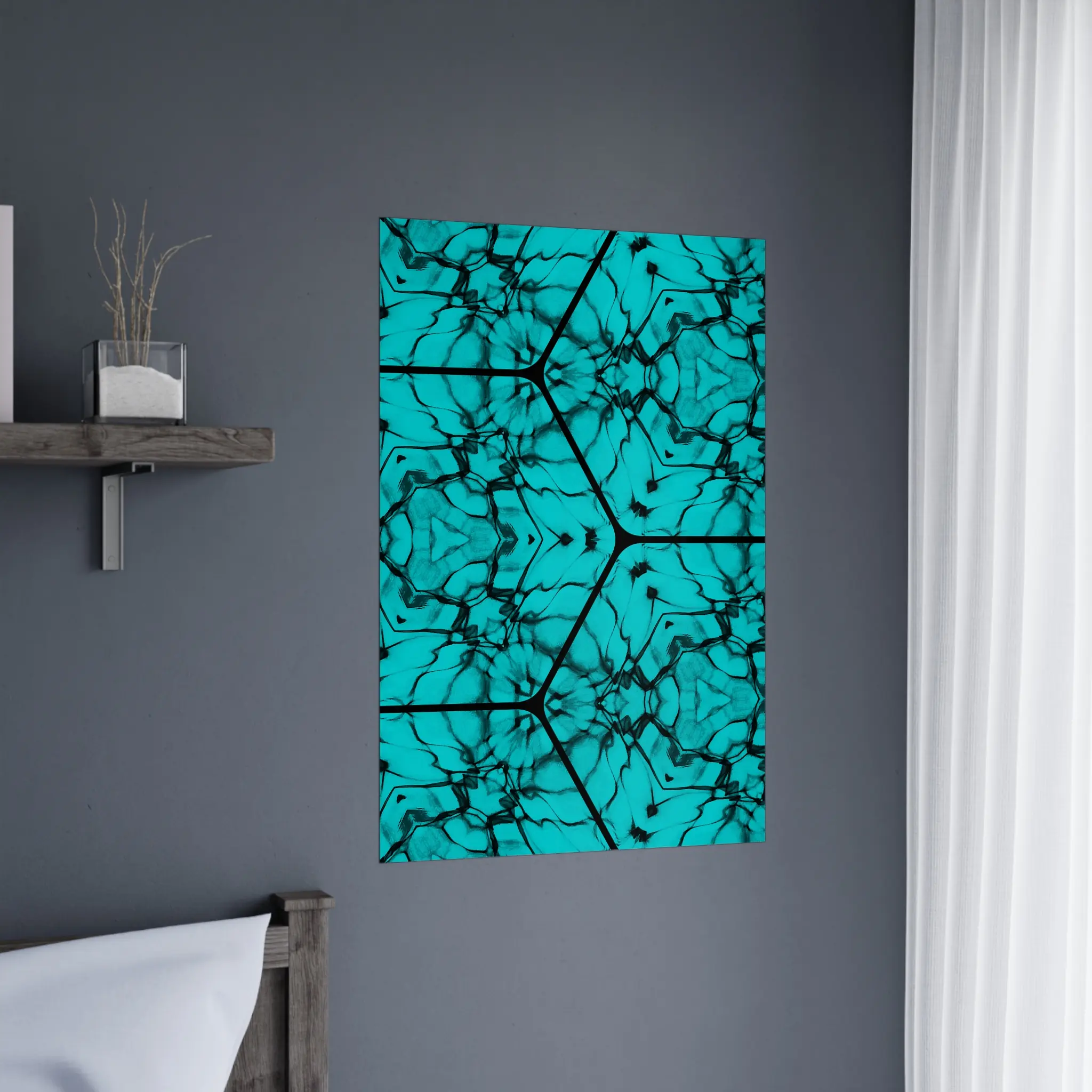 EU Giclée Print Poster TURQUOISE CURRENT. Fine Art Wall Art with Archival Quality. Printed, packaged, and shipped in the EU. Exclusive ColorVanta design.