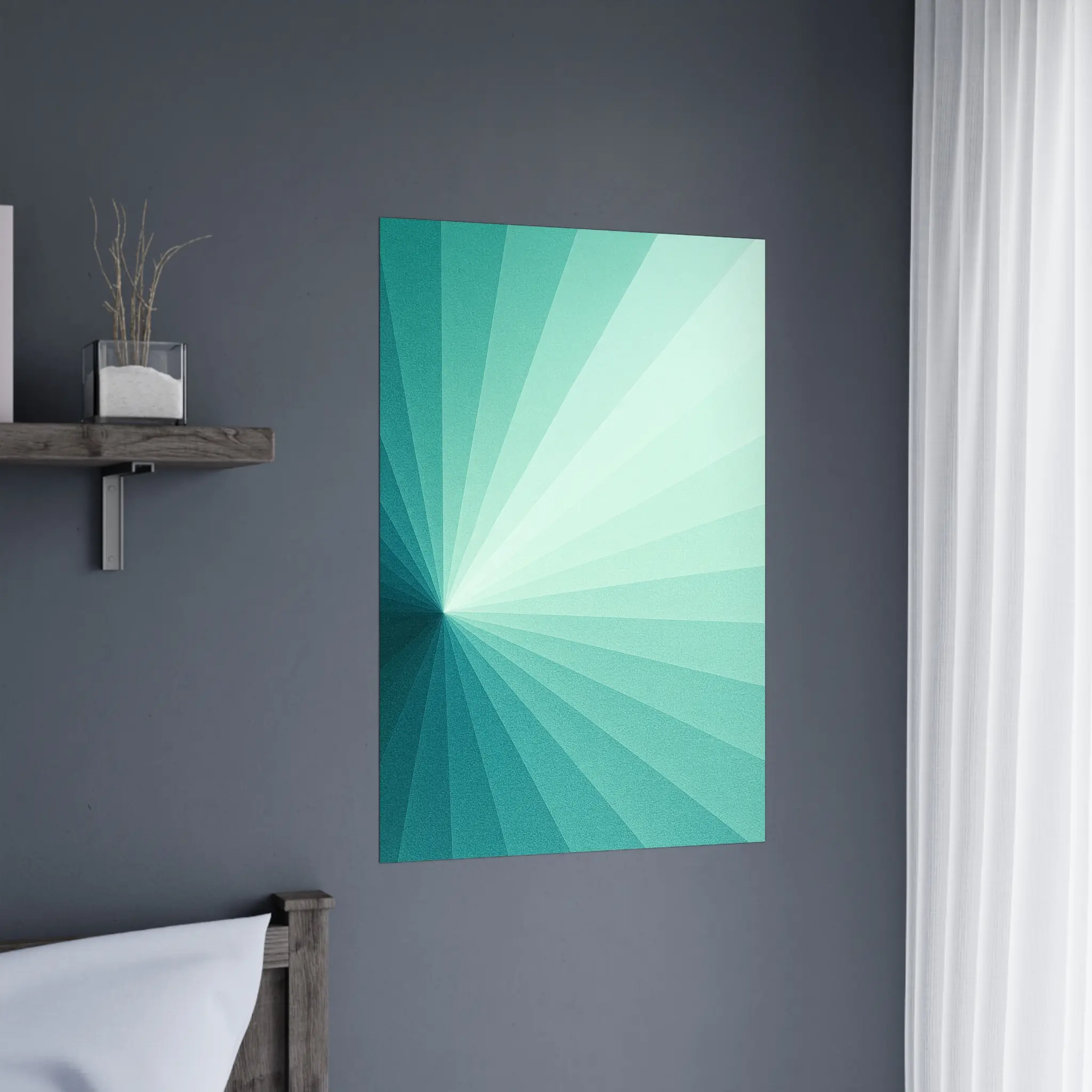 EU Giclée Print Poster TURQUOISE RISE. Fine Art Wall Art with Archival Quality. Printed, packaged, and shipped in the EU. Exclusive ColorVanta design.