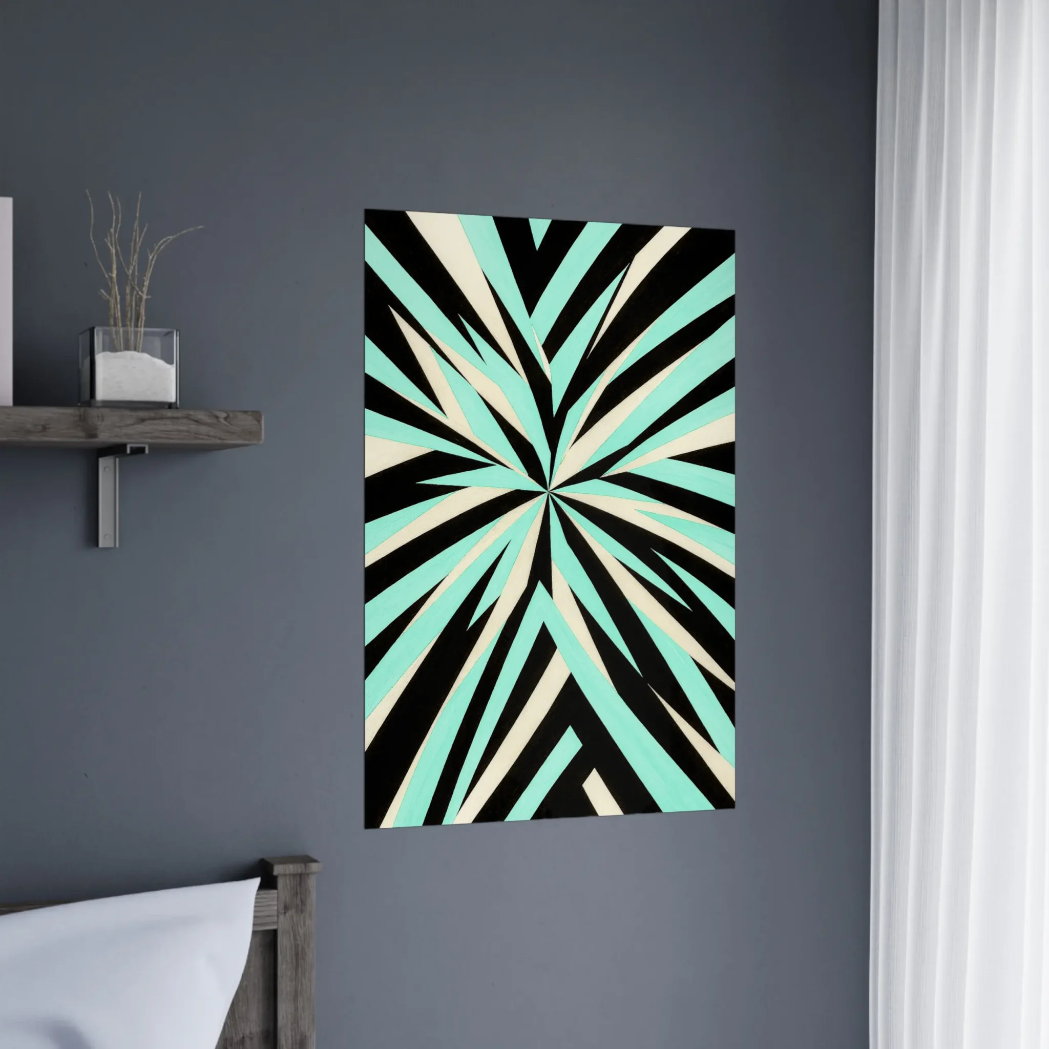 EU Giclée Print Poster AQUA RAY. Fine Art Wall Art with Archival Quality. Printed, packaged, and shipped in the EU. Exclusive ColorVanta design.