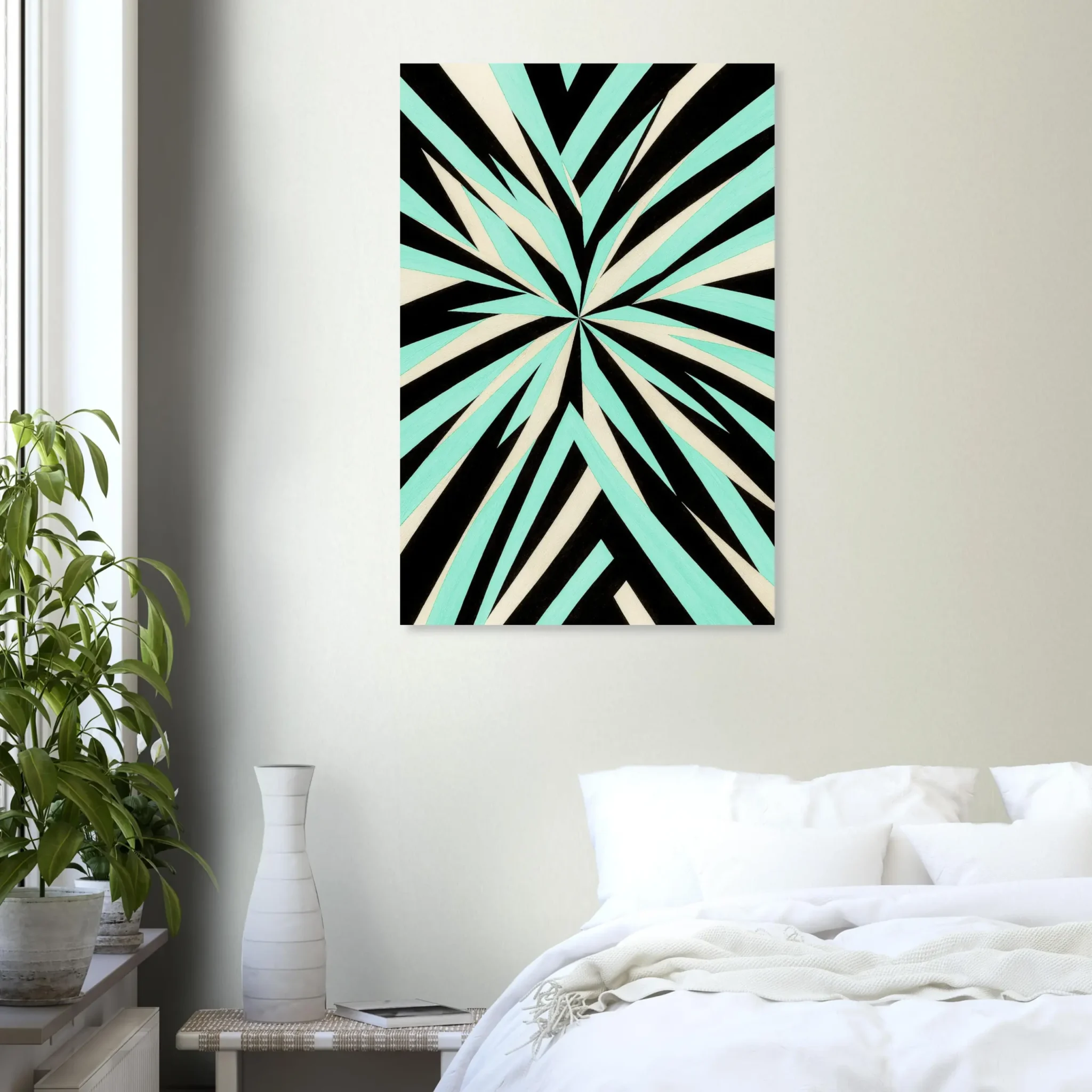 EU Giclée Print Poster AQUA RAY. Fine Art Wall Art with Archival Quality. Printed, packaged, and shipped in the EU. Exclusive ColorVanta design.