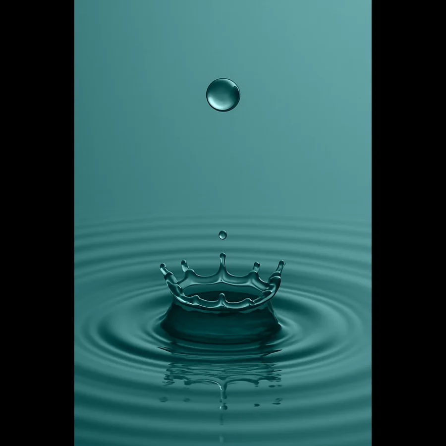 EU Giclée Print Poster DROP OF CADET BLUE. Fine Art Wall Art with Archival Quality. Printed, packaged, and shipped in the EU. Exclusive ColorVanta design.