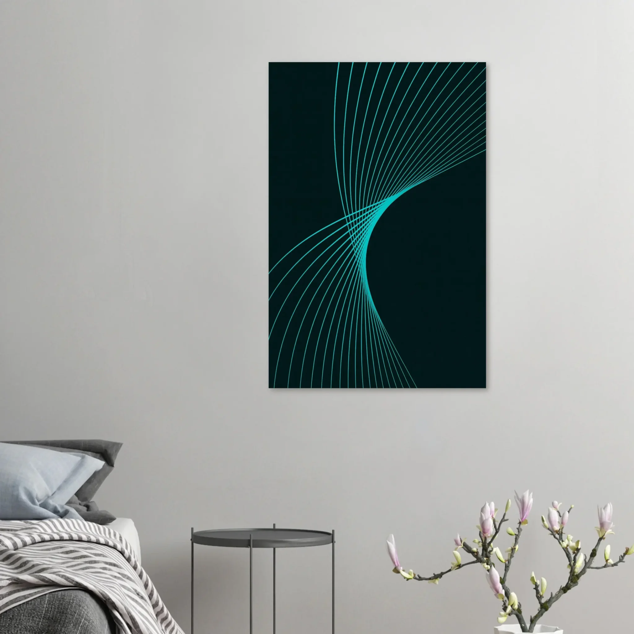 EU Giclée Print Poster CYAN FLUX. Fine Art Wall Art with Archival Quality. Printed, packaged, and shipped in the EU. Exclusive ColorVanta design.