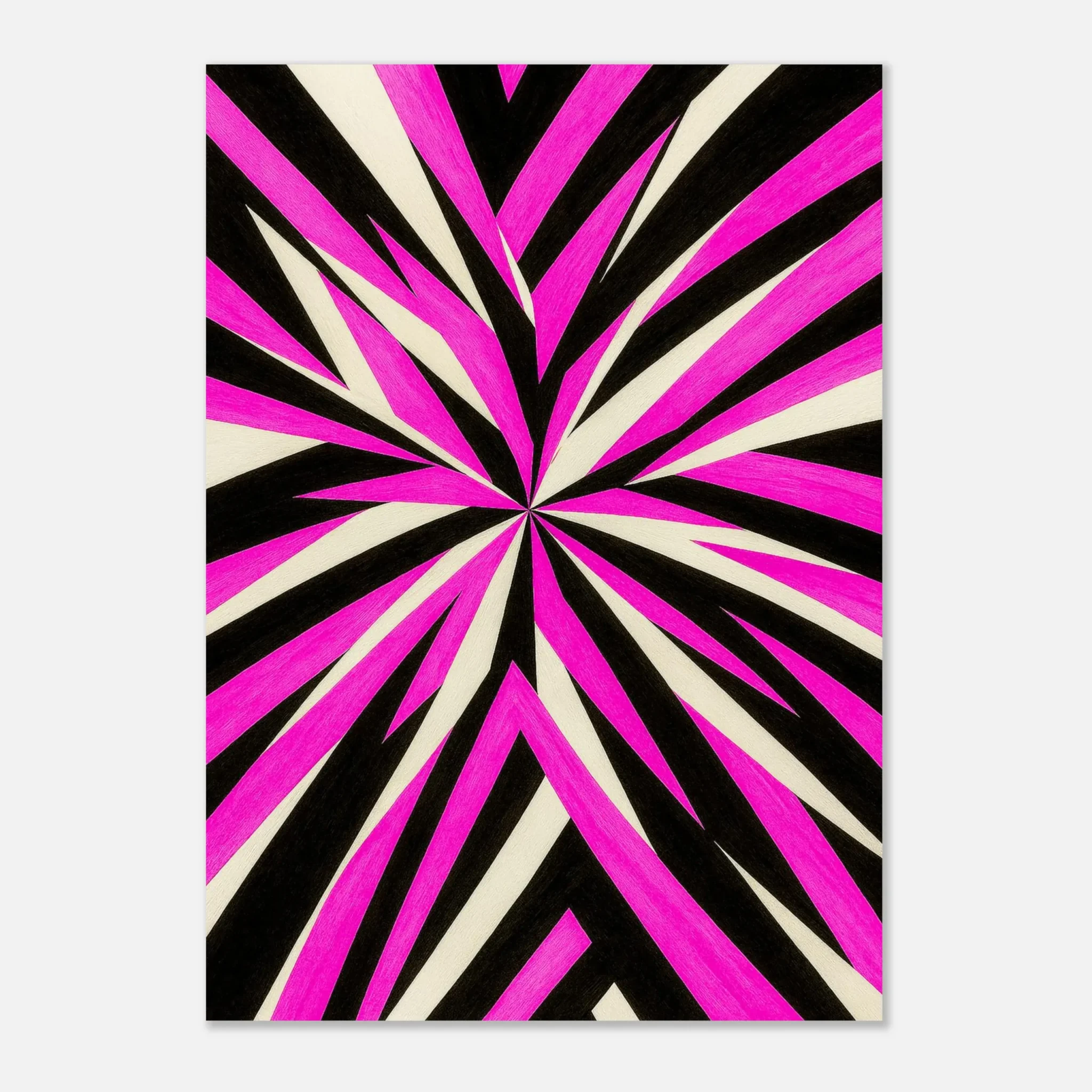 EU Giclée Print Poster DEEP PINK FLARE. Fine Art Wall Art with Archival Quality. Printed, packaged, and shipped in the EU. Exclusive ColorVanta design.