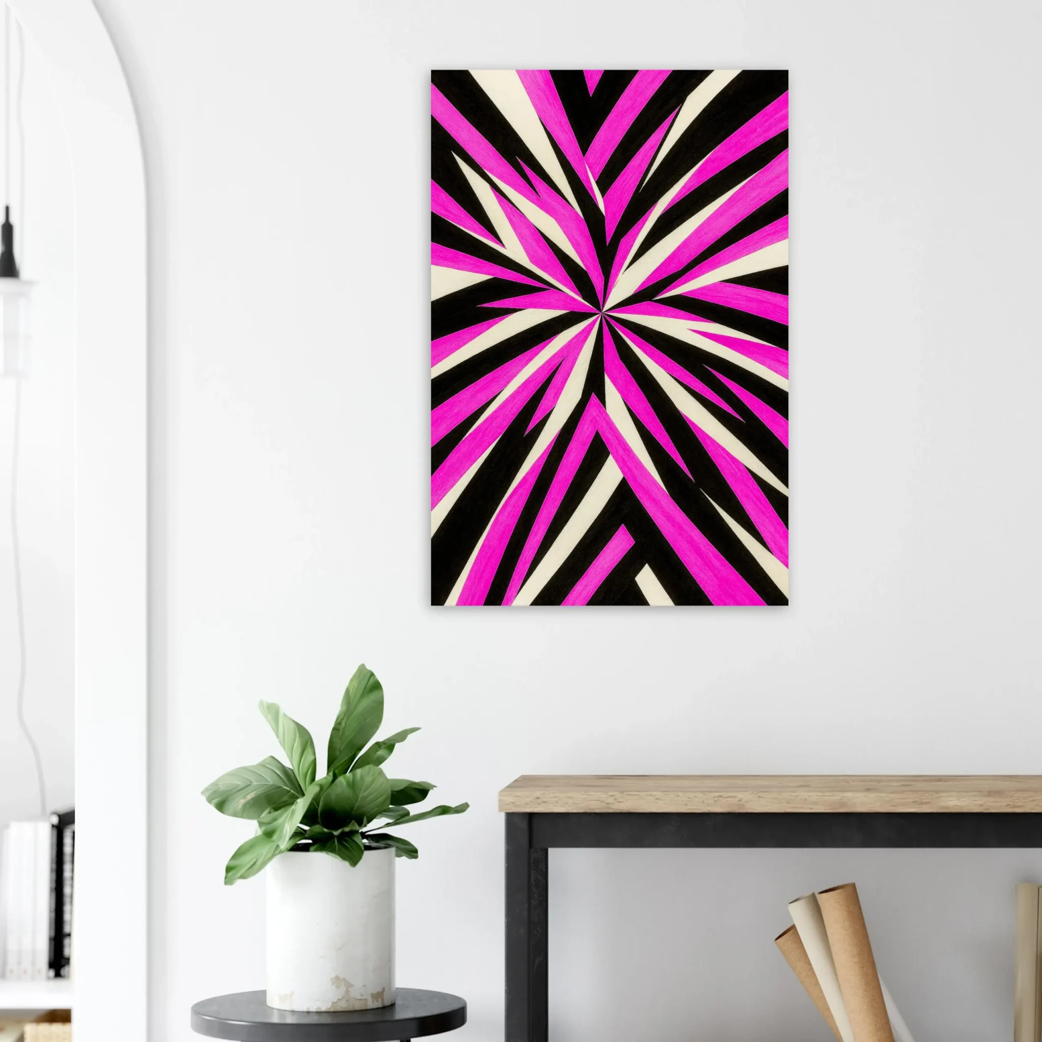 EU Giclée Print Poster DEEP PINK FLARE. Fine Art Wall Art with Archival Quality. Printed, packaged, and shipped in the EU. Exclusive ColorVanta design.