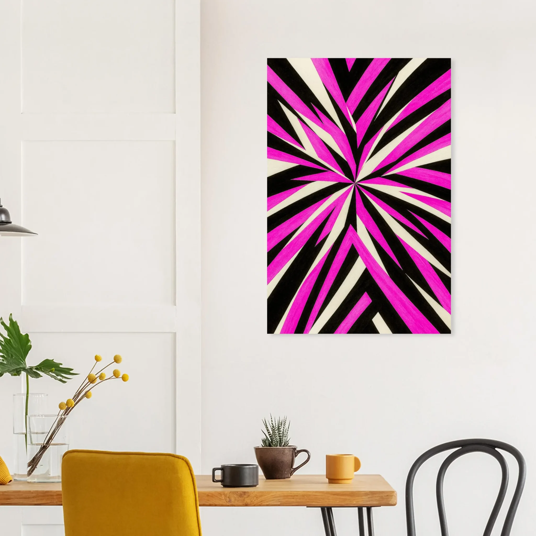 EU Giclée Print Poster DEEP PINK FLARE. Fine Art Wall Art with Archival Quality. Printed, packaged, and shipped in the EU. Exclusive ColorVanta design.