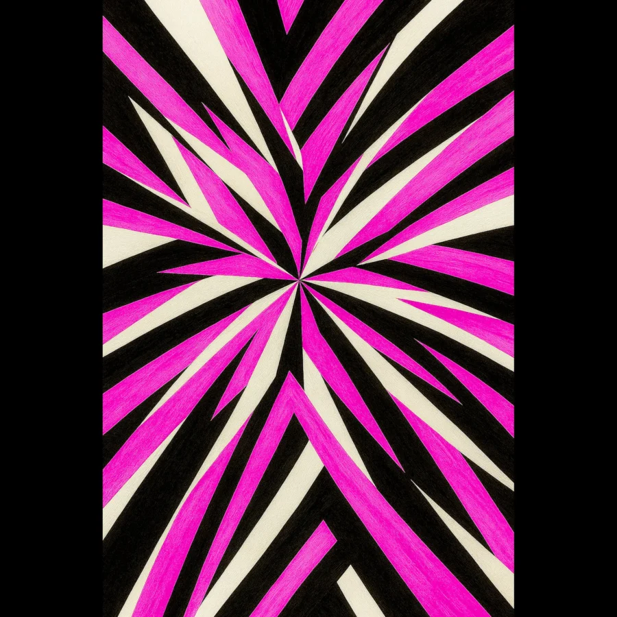 EU Giclée Print Poster DEEP PINK FLARE. Fine Art Wall Art with Archival Quality. Printed, packaged, and shipped in the EU. Exclusive ColorVanta design.