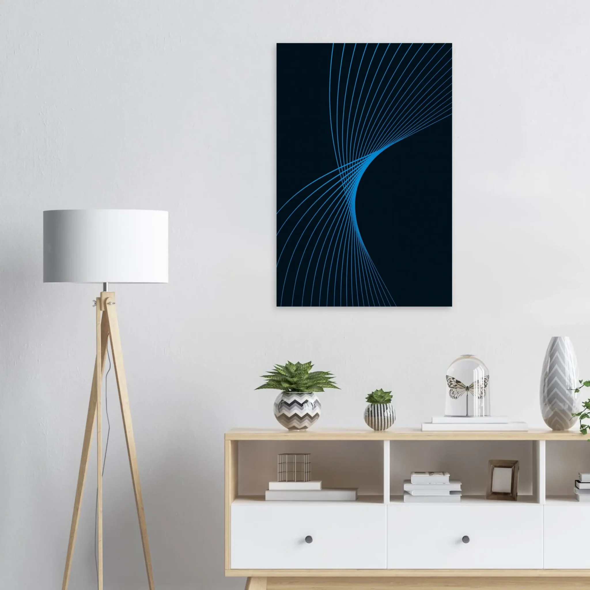 EU Giclée Print Poster DEEP SKY BLUE FLUX. Fine Art Wall Art with Archival Quality. Printed, packaged, and shipped in the EU. Exclusive ColorVanta design.