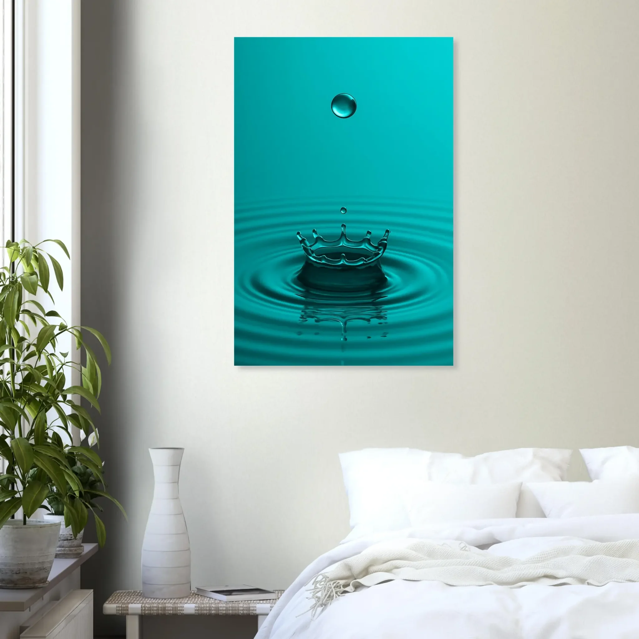 EU Giclée Print Poster DROP OF DARK TURQUOISE. Fine Art Wall Art with Archival Quality. Printed, packaged, and shipped in the EU. Exclusive ColorVanta design.