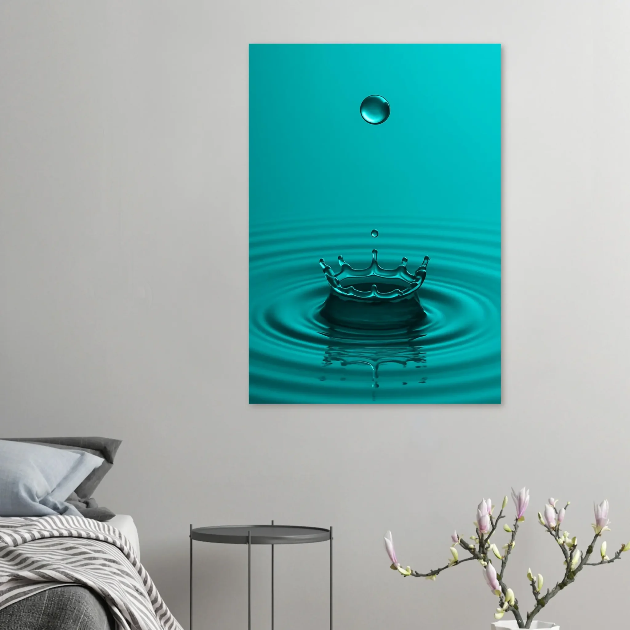 EU Giclée Print Poster DROP OF DARK TURQUOISE. Fine Art Wall Art with Archival Quality. Printed, packaged, and shipped in the EU. Exclusive ColorVanta design.