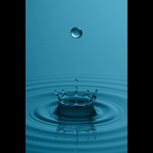 EU Giclée Print Poster DROP OF DEEP TEAL BLUE. Fine Art Wall Art with Archival Quality. Printed, packaged, and shipped in the EU. Exclusive ColorVanta design.