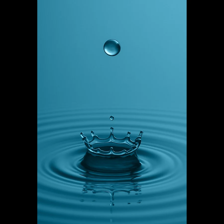 EU DROP OF DEEP TEAL BLUE EU Giclée Print Poster DROP OF DEEP TEAL BLUE. Fine Art Wall Art with Archival Quality. Printed, packaged, and shipped in the EU. Exclusive ColorVanta design.