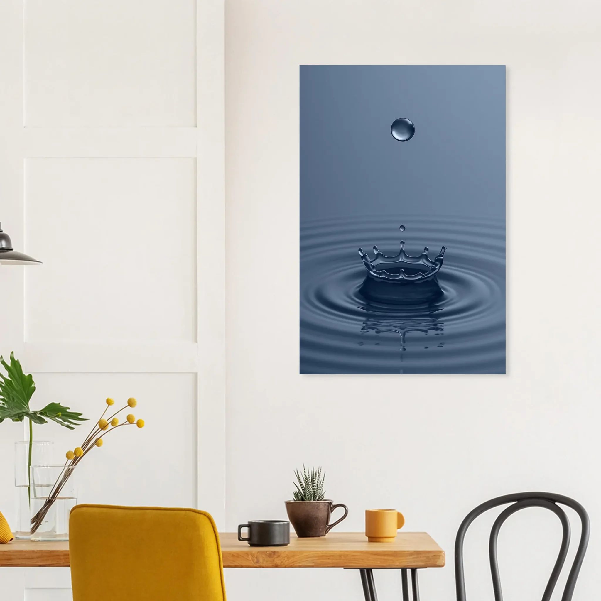EU Giclée Print Poster DROP OF LIGHT STEEL BLUE. Fine Art Wall Art with Archival Quality. Printed, packaged, and shipped in the EU. Exclusive ColorVanta design.