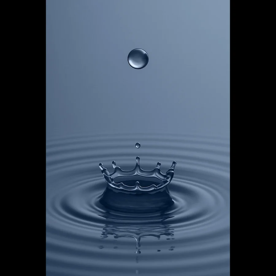 EU Giclée Print Poster DROP OF LIGHT STEEL BLUE. Fine Art Wall Art with Archival Quality. Printed, packaged, and shipped in the EU. Exclusive ColorVanta design.