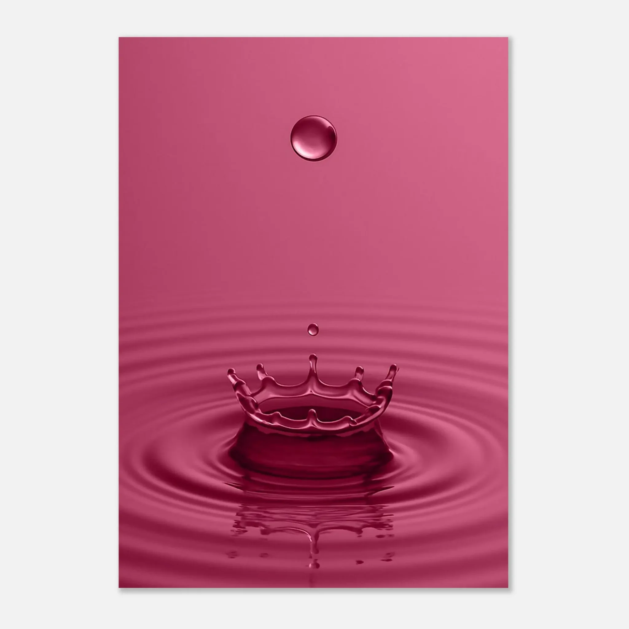EU Giclée Print Poster DROP OF PALE VIOLET RED. Fine Art Wall Art with Archival Quality. Printed, packaged, and shipped in the EU. Exclusive ColorVanta design.