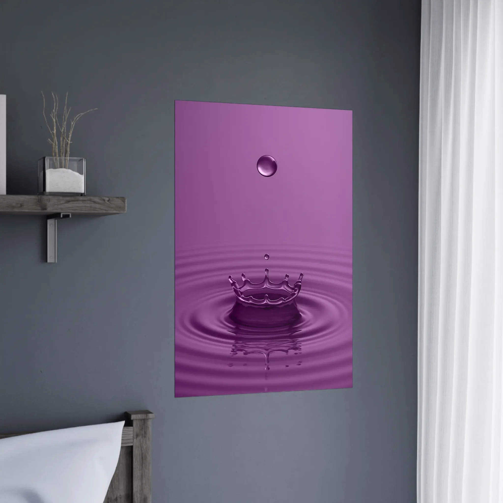 EU Giclée Print Poster DROP OF PLUM. Fine Art Wall Art with Archival Quality. Printed, packaged, and shipped in the EU. Exclusive ColorVanta design.