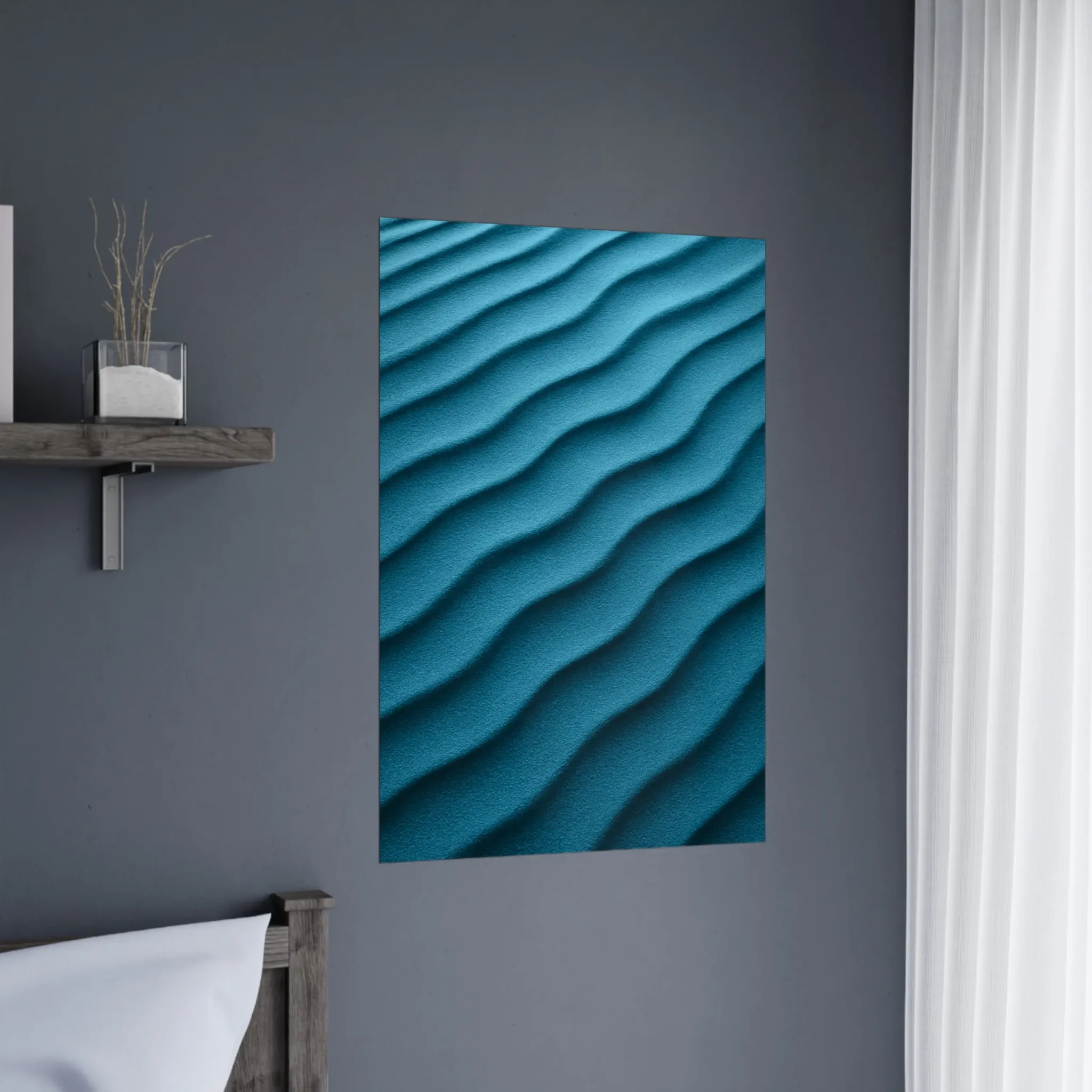 EU Giclée Print Poster DUNE OF DEEP TEAL BLUE. Fine Art Wall Art with Archival Quality. Printed, packaged, and shipped in the EU. Exclusive ColorVanta design.