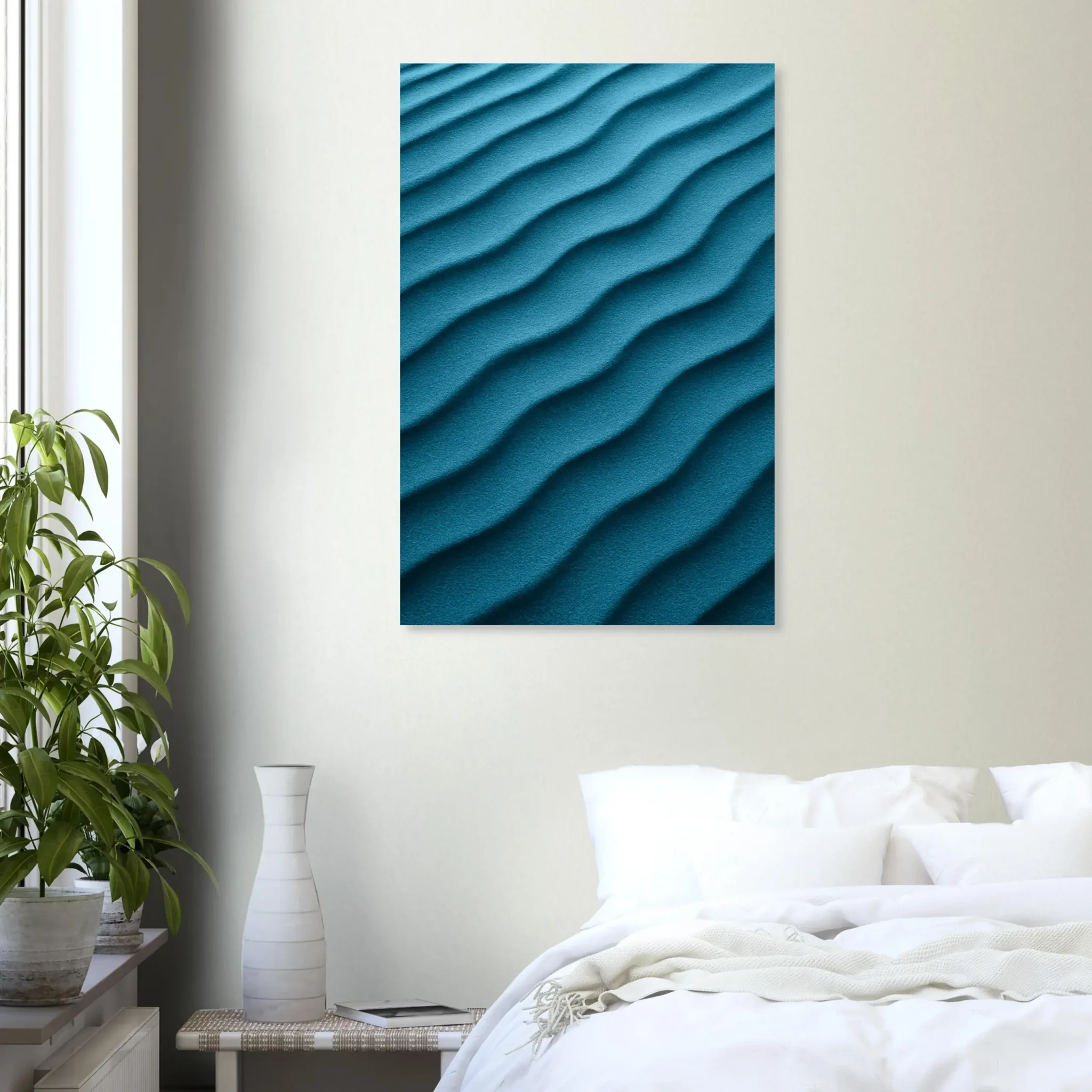 EU Giclée Print Poster DUNE OF DEEP TEAL BLUE. Fine Art Wall Art with Archival Quality. Printed, packaged, and shipped in the EU. Exclusive ColorVanta design.