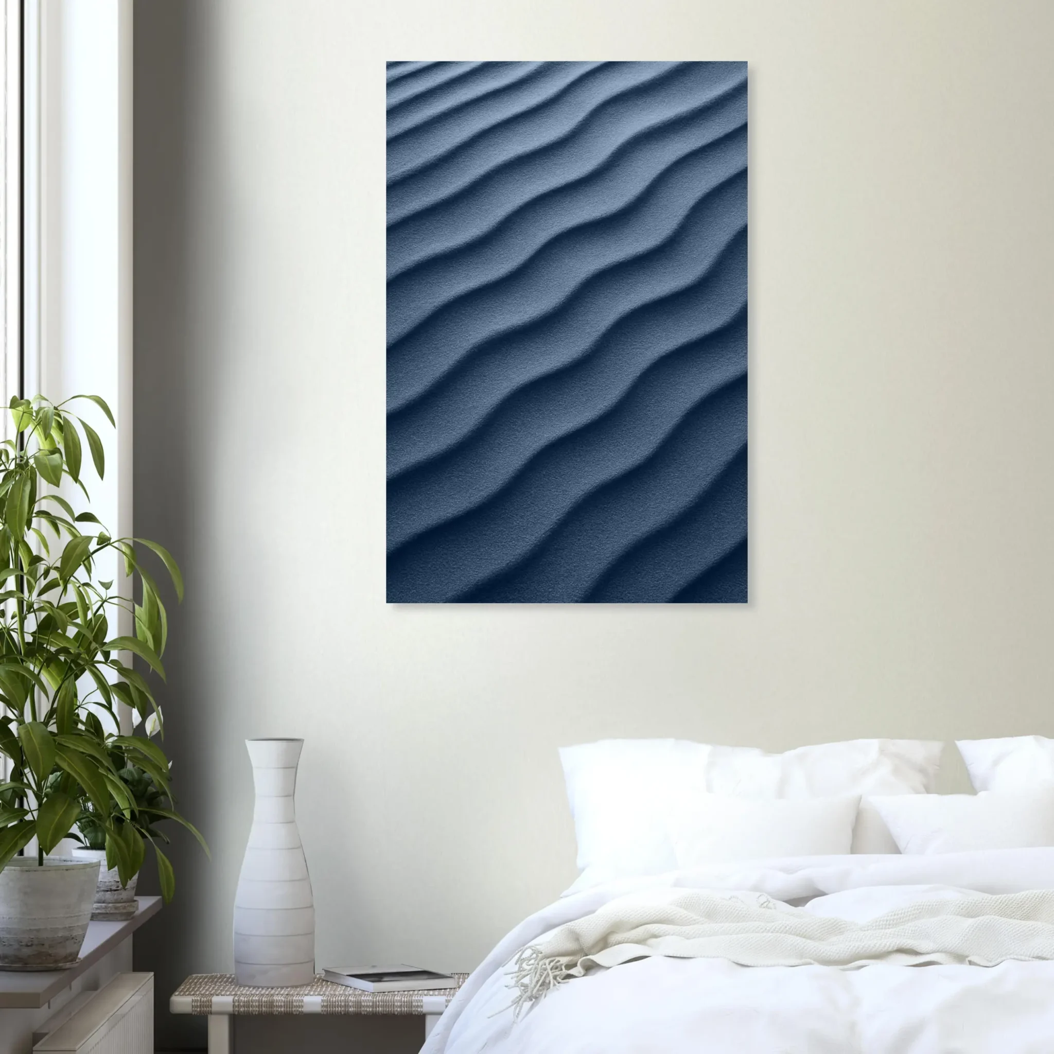 EU Giclée Print Poster DUNE OF LIGHT STEEL BLUE. Fine Art Wall Art with Archival Quality. Printed, packaged, and shipped in the EU. Exclusive ColorVanta design.