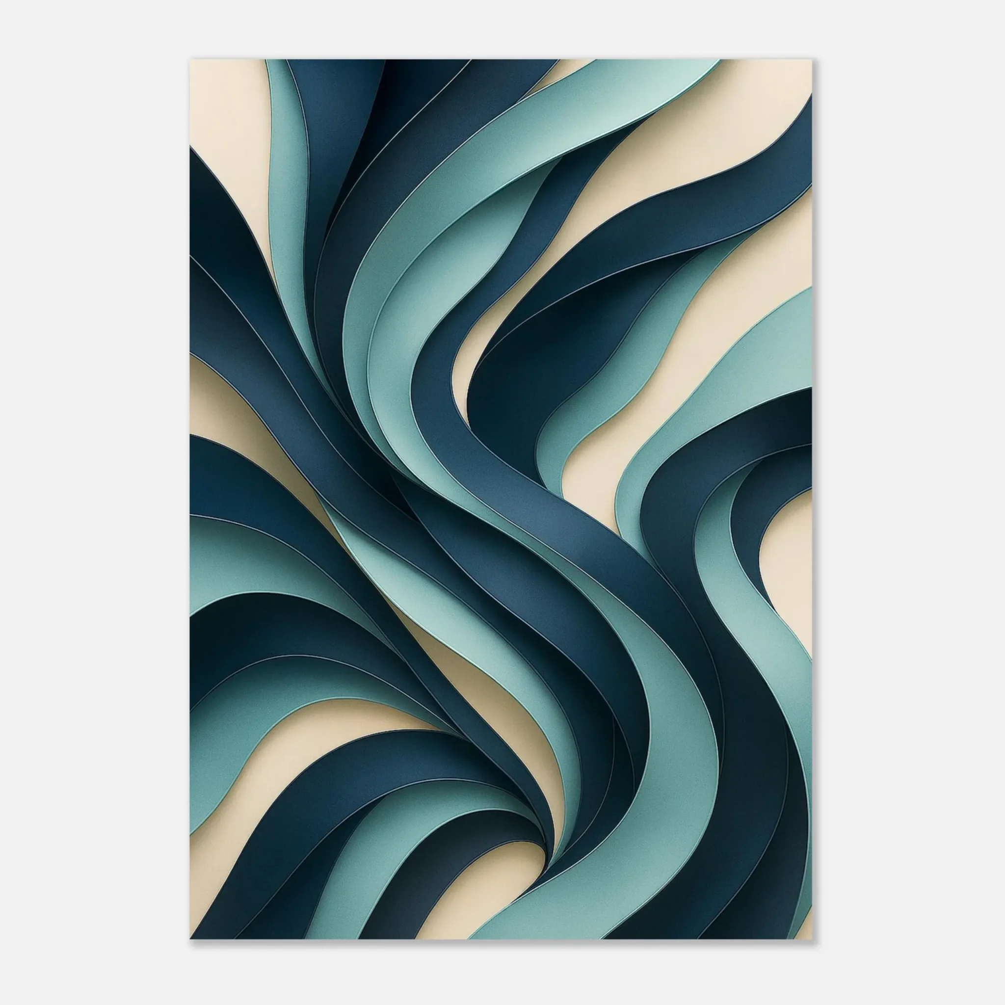 EU Giclée Print Poster MIDNIGHT BLUE AND AQUA. Fine Art Wall Art with Archival Quality. Printed, packaged, and shipped in the EU. Exclusive ColorVanta design.