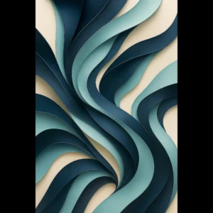 EU Giclée Print Poster MIDNIGHT BLUE AND AQUA. Fine Art Wall Art with Archival Quality. Printed, packaged, and shipped in the EU. Exclusive ColorVanta design.