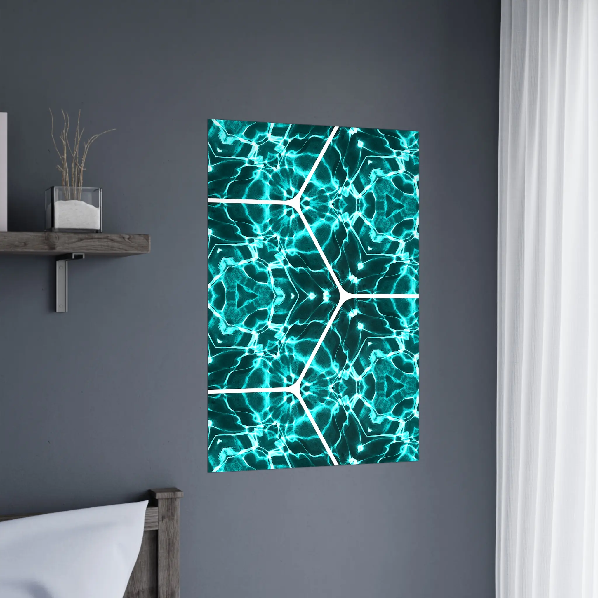 EU Giclée Print Poster TURQUOISE GLEAM. Fine Art Wall Art with Archival Quality. Printed, packaged, and shipped in the EU. Exclusive ColorVanta design.