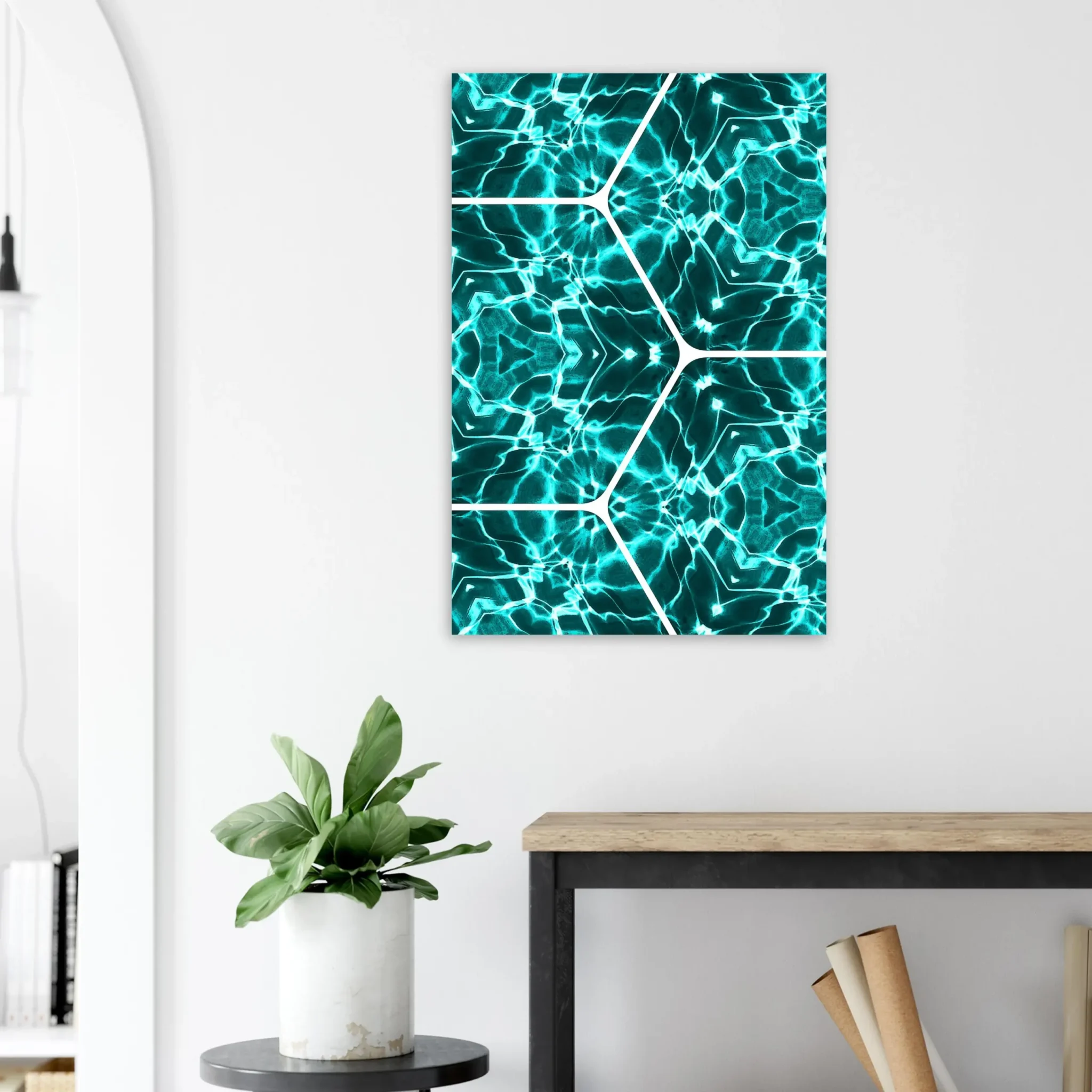 EU Giclée Print Poster TURQUOISE GLEAM. Fine Art Wall Art with Archival Quality. Printed, packaged, and shipped in the EU. Exclusive ColorVanta design.