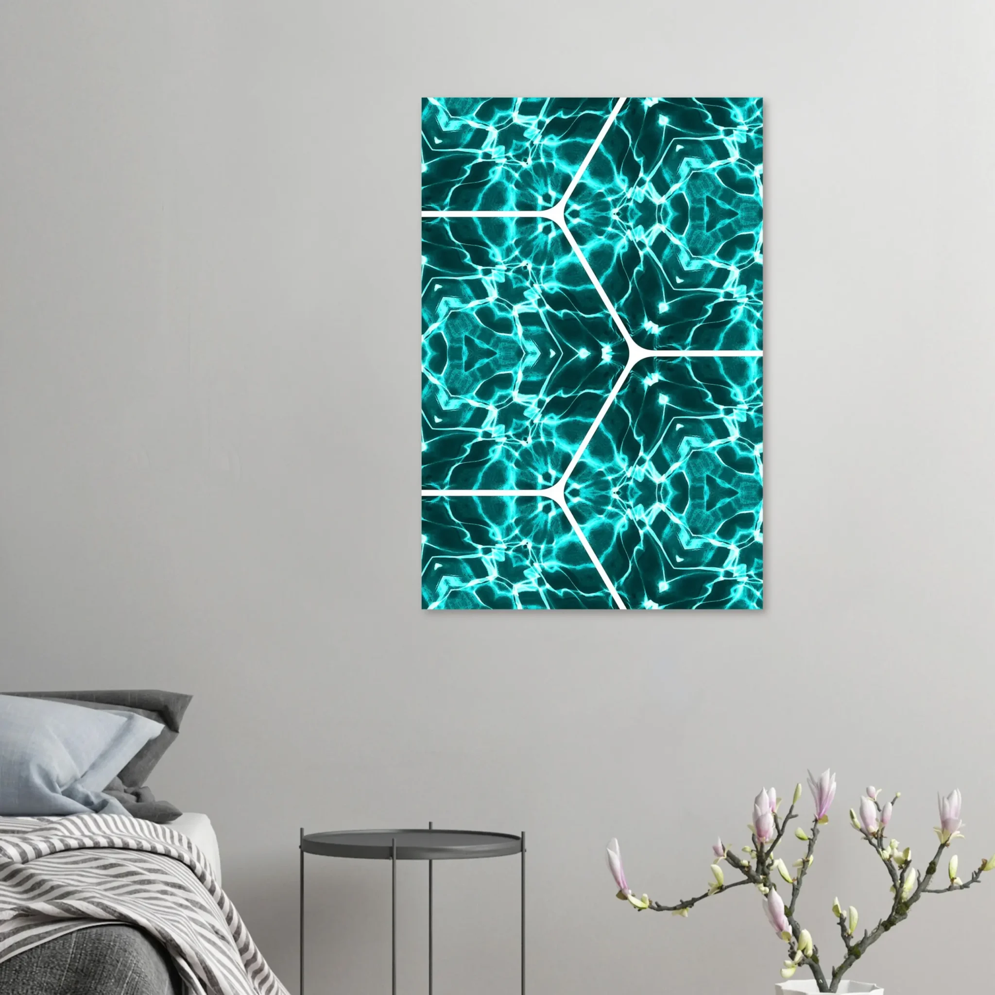 EU Giclée Print Poster TURQUOISE GLEAM. Fine Art Wall Art with Archival Quality. Printed, packaged, and shipped in the EU. Exclusive ColorVanta design.