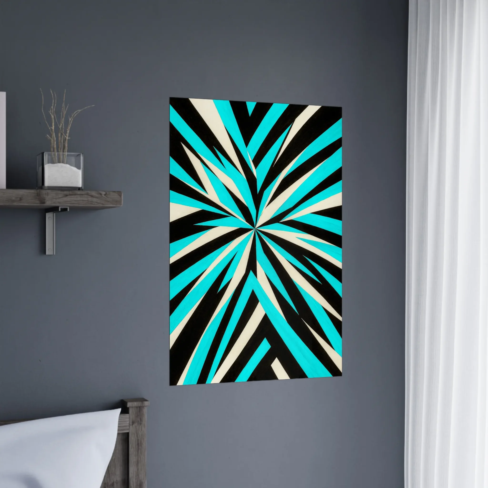 EU Giclée Print Poster TURQUOISE PULSE. Fine Art Wall Art with Archival Quality. Printed, packaged, and shipped in the EU. Exclusive ColorVanta design.