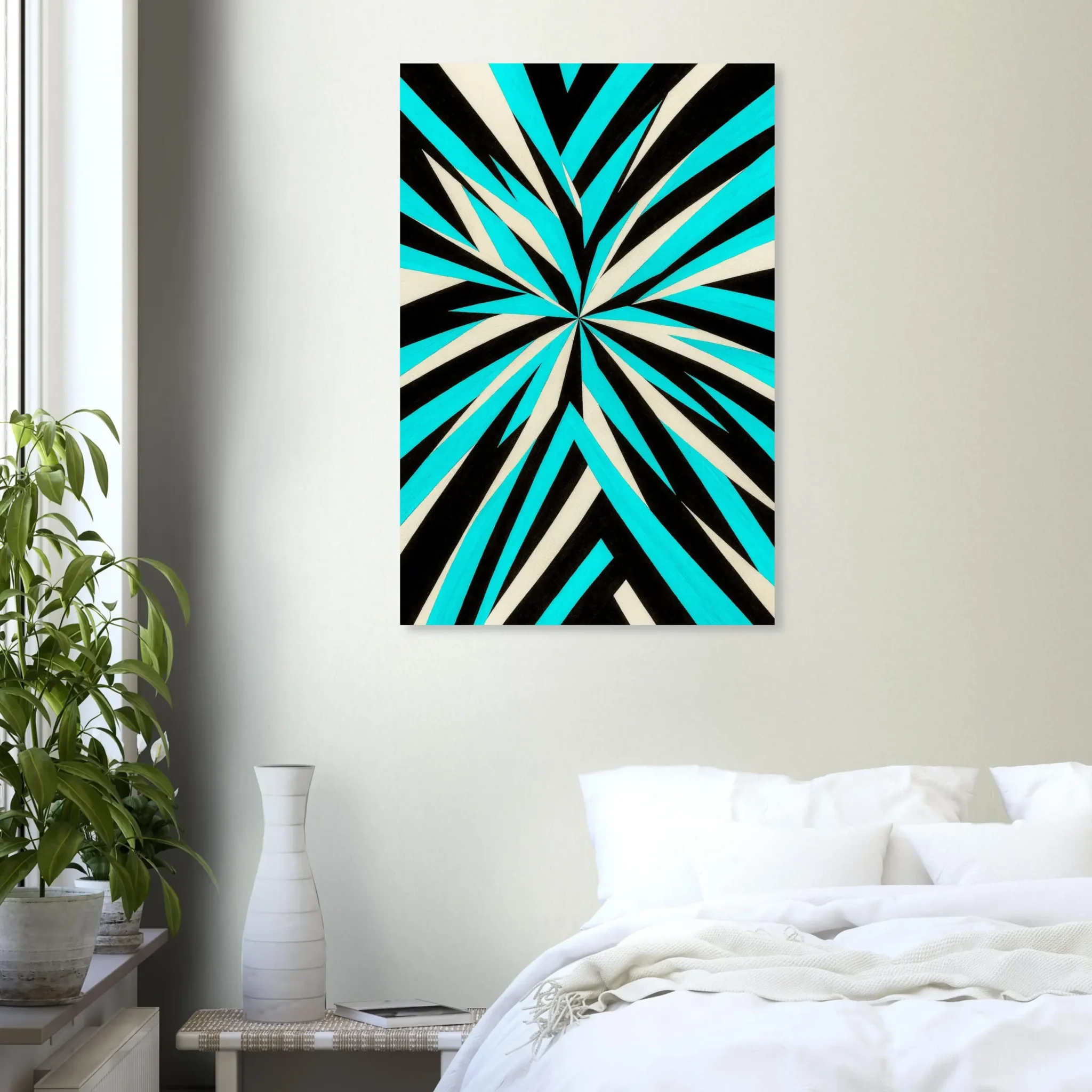 EU Giclée Print Poster TURQUOISE PULSE. Fine Art Wall Art with Archival Quality. Printed, packaged, and shipped in the EU. Exclusive ColorVanta design.