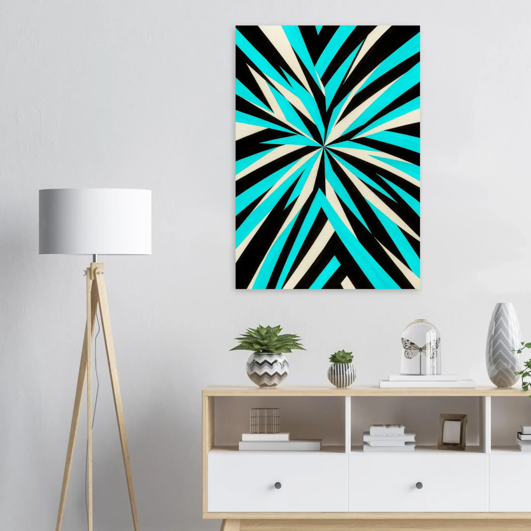EU Giclée Print Poster TURQUOISE PULSE. Fine Art Wall Art with Archival Quality. Printed, packaged, and shipped in the EU. Exclusive ColorVanta design.