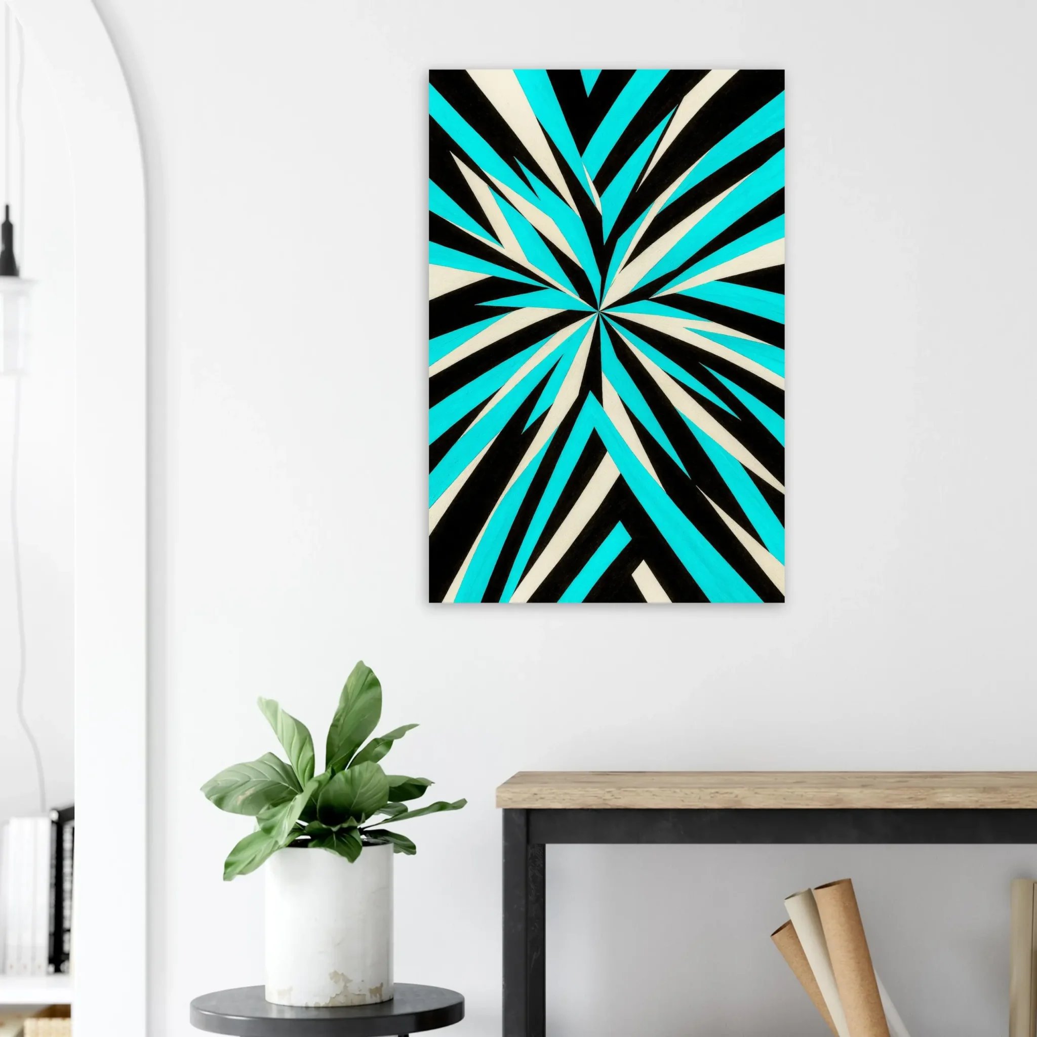 EU Giclée Print Poster TURQUOISE PULSE. Fine Art Wall Art with Archival Quality. Printed, packaged, and shipped in the EU. Exclusive ColorVanta design.