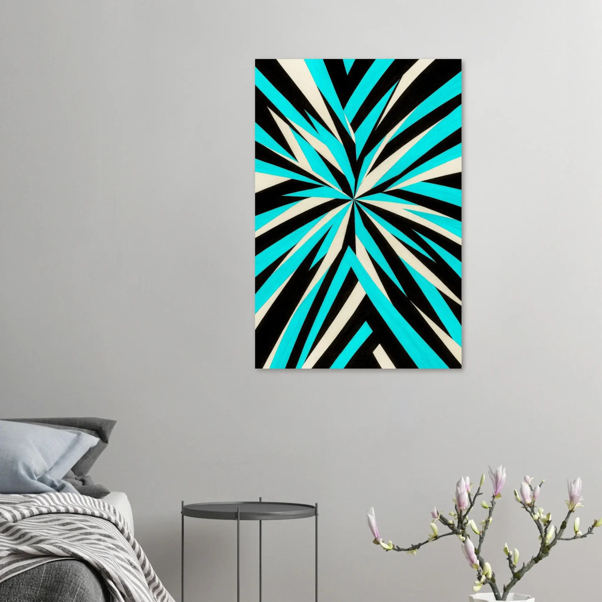 EU Giclée Print Poster TURQUOISE PULSE. Fine Art Wall Art with Archival Quality. Printed, packaged, and shipped in the EU. Exclusive ColorVanta design.