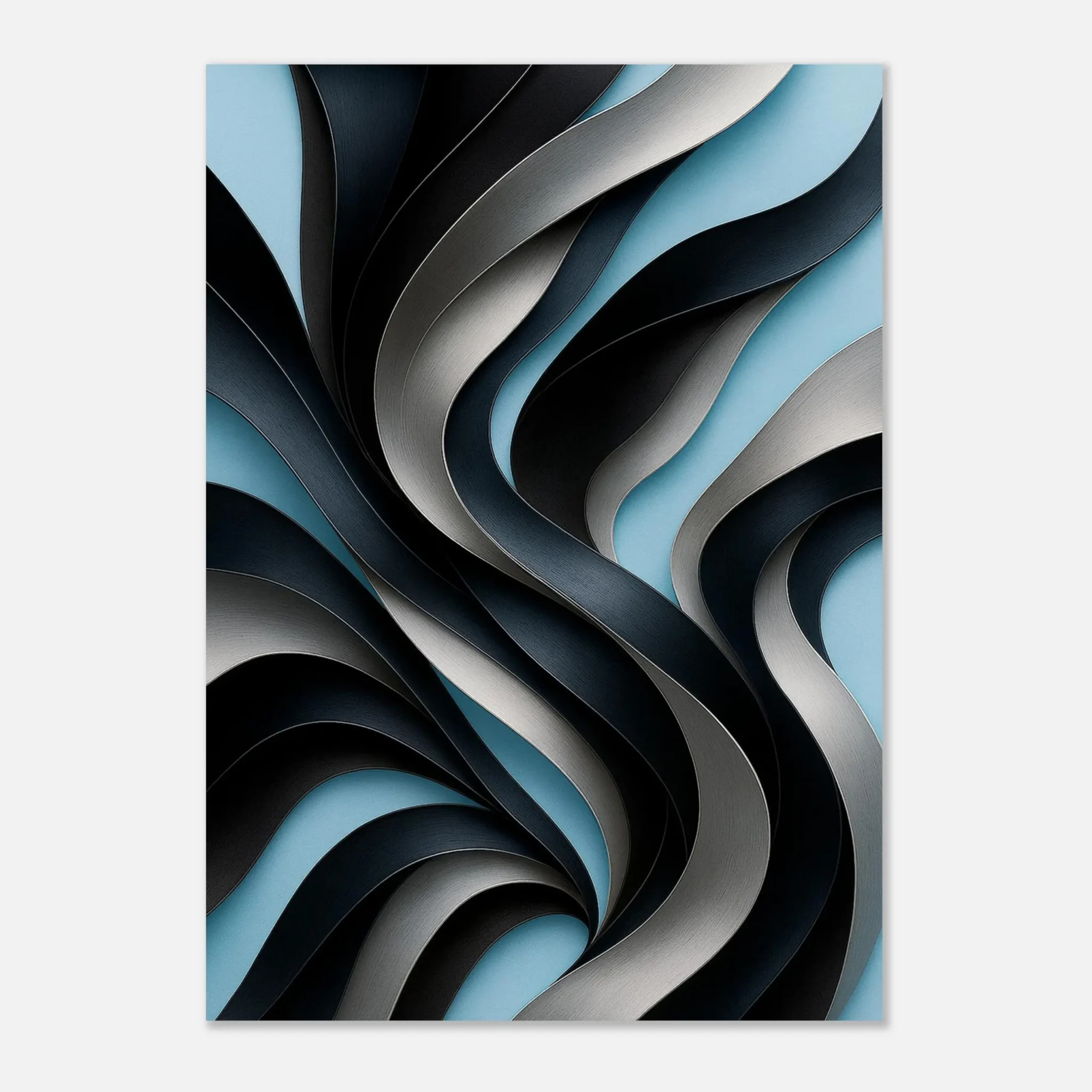 EU Giclée Print Poster GRAPHITE AND SKY BLUE. Fine Art Wall Art with Archival Quality. Printed, packaged, and shipped in the EU. Exclusive ColorVanta design.