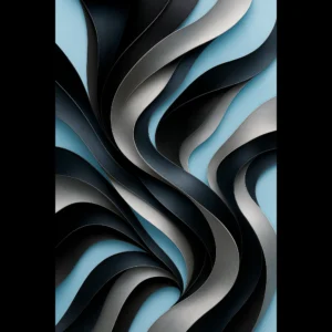 EU Giclée Print Poster GRAPHITE AND SKY BLUE. Fine Art Wall Art with Archival Quality. Printed, packaged, and shipped in the EU. Exclusive ColorVanta design.