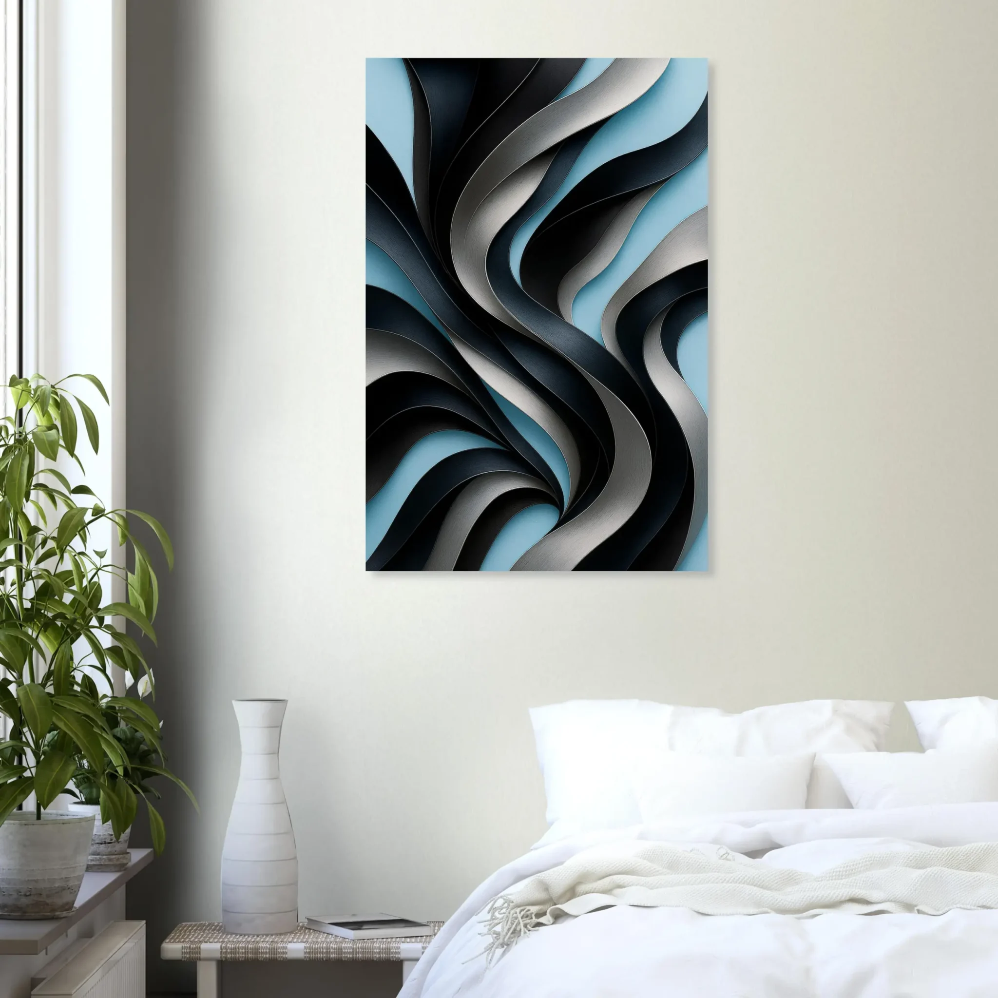 EU Giclée Print Poster GRAPHITE AND SKY BLUE. Fine Art Wall Art with Archival Quality. Printed, packaged, and shipped in the EU. Exclusive ColorVanta design.