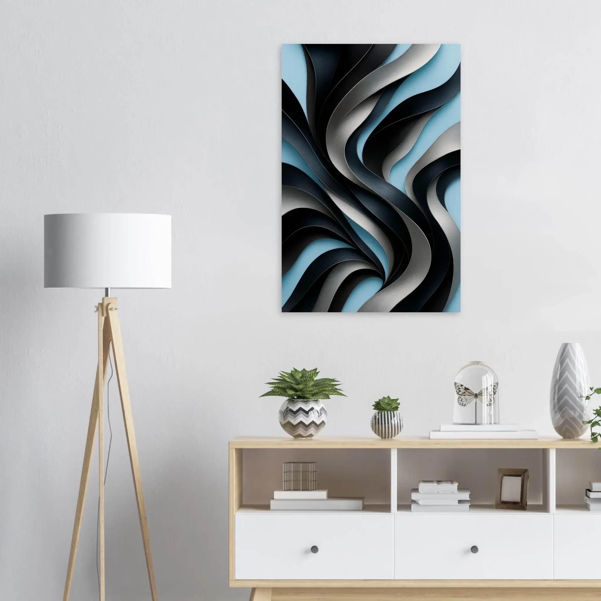 EU Giclée Print Poster GRAPHITE AND SKY BLUE. Fine Art Wall Art with Archival Quality. Printed, packaged, and shipped in the EU. Exclusive ColorVanta design.