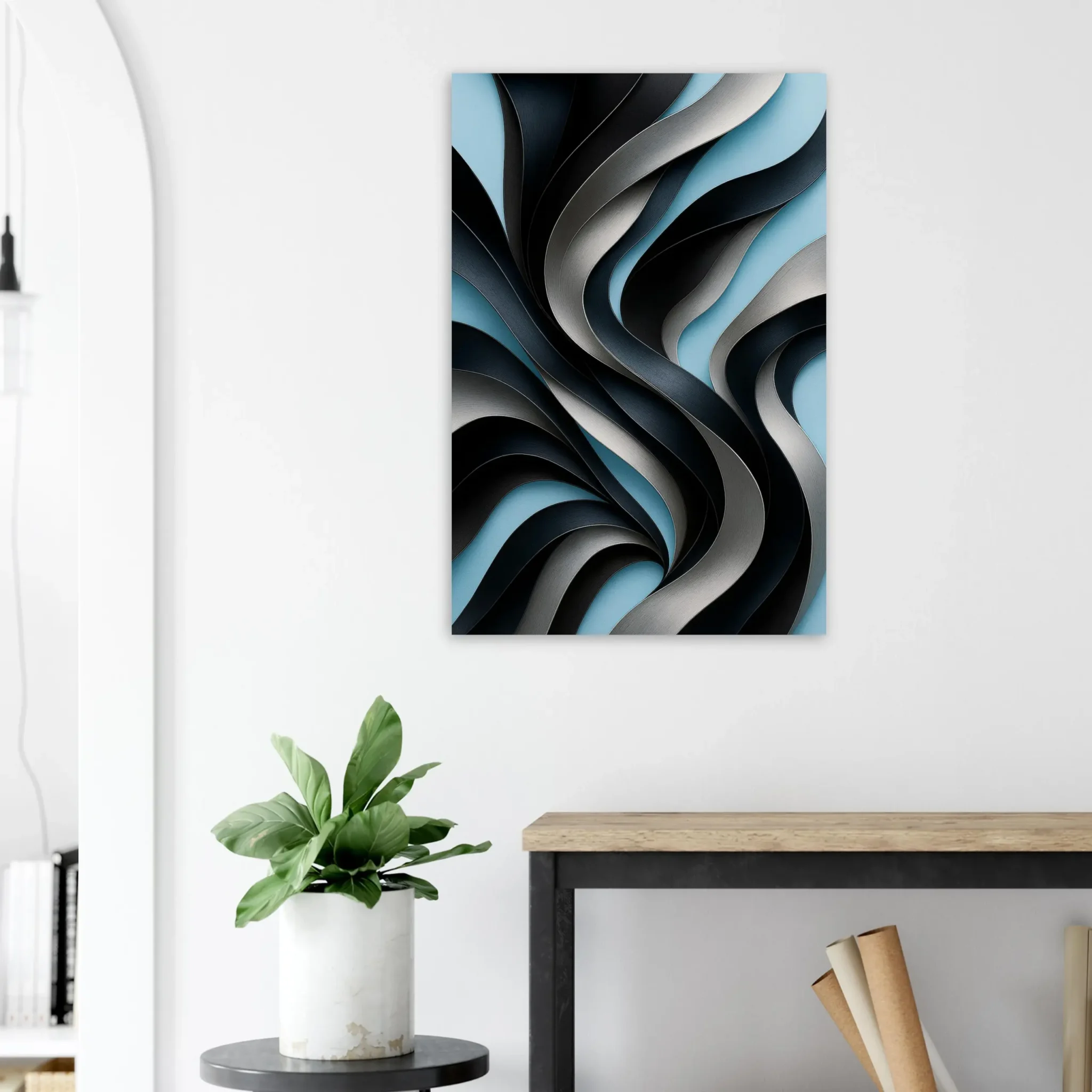 EU Giclée Print Poster GRAPHITE AND SKY BLUE. Fine Art Wall Art with Archival Quality. Printed, packaged, and shipped in the EU. Exclusive ColorVanta design.