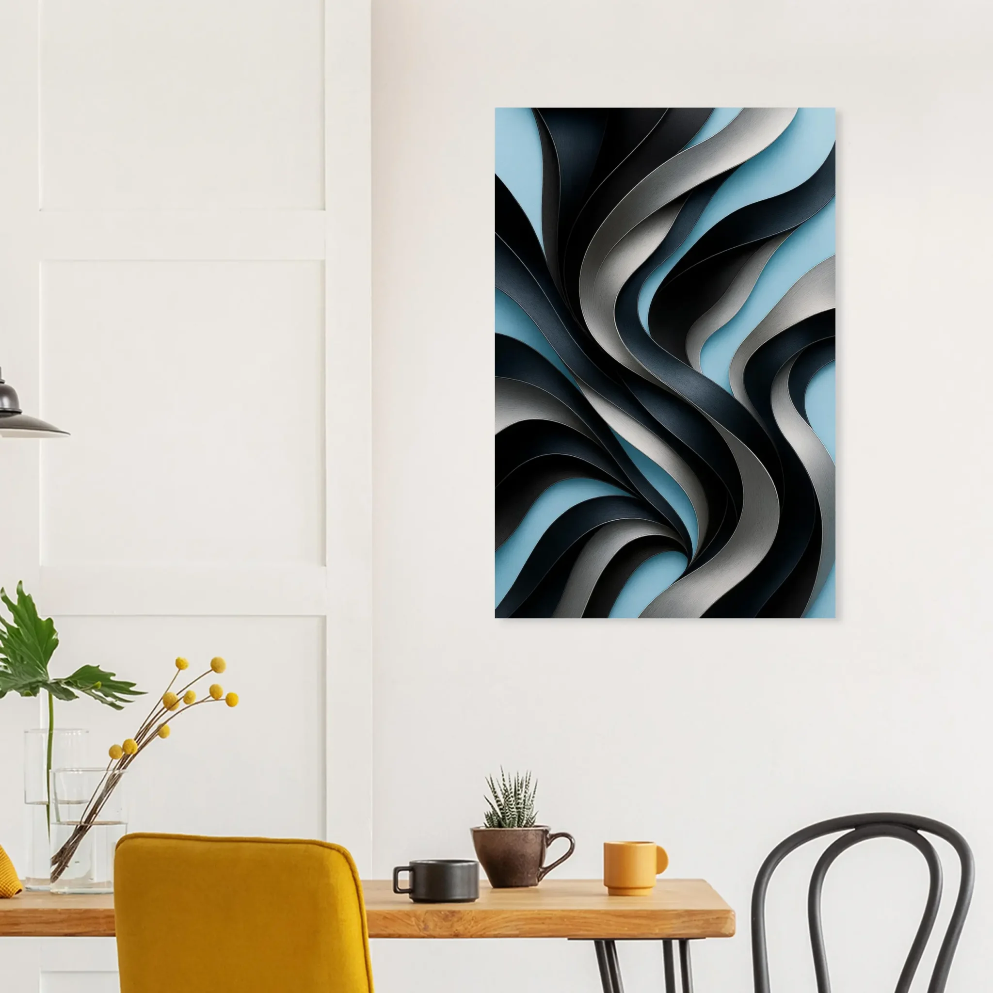 EU Giclée Print Poster GRAPHITE AND SKY BLUE. Fine Art Wall Art with Archival Quality. Printed, packaged, and shipped in the EU. Exclusive ColorVanta design.
