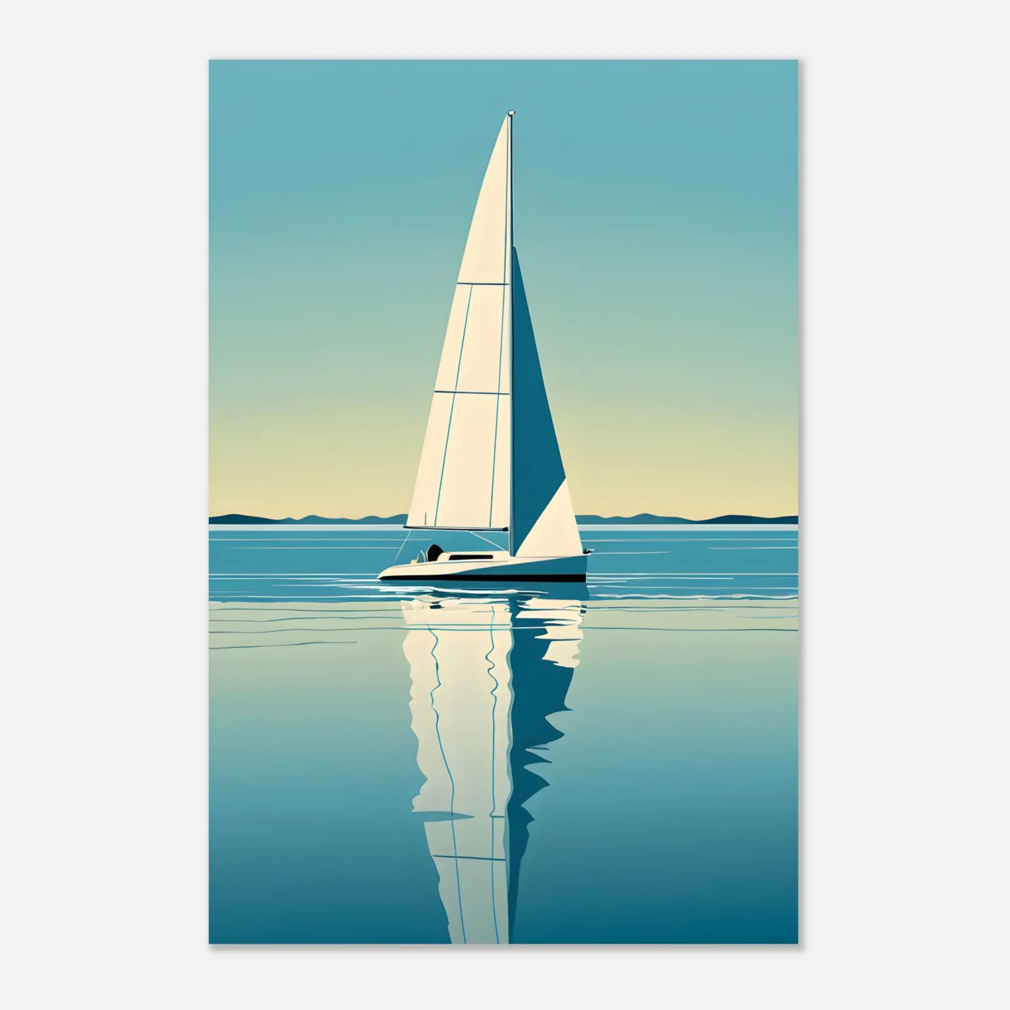 EU Giclée Print Poster BLUE STILLNESS 01. Fine Art Wall Art with Archival Quality. Printed, packaged, and shipped in the EU. Exclusive ColorVanta design.