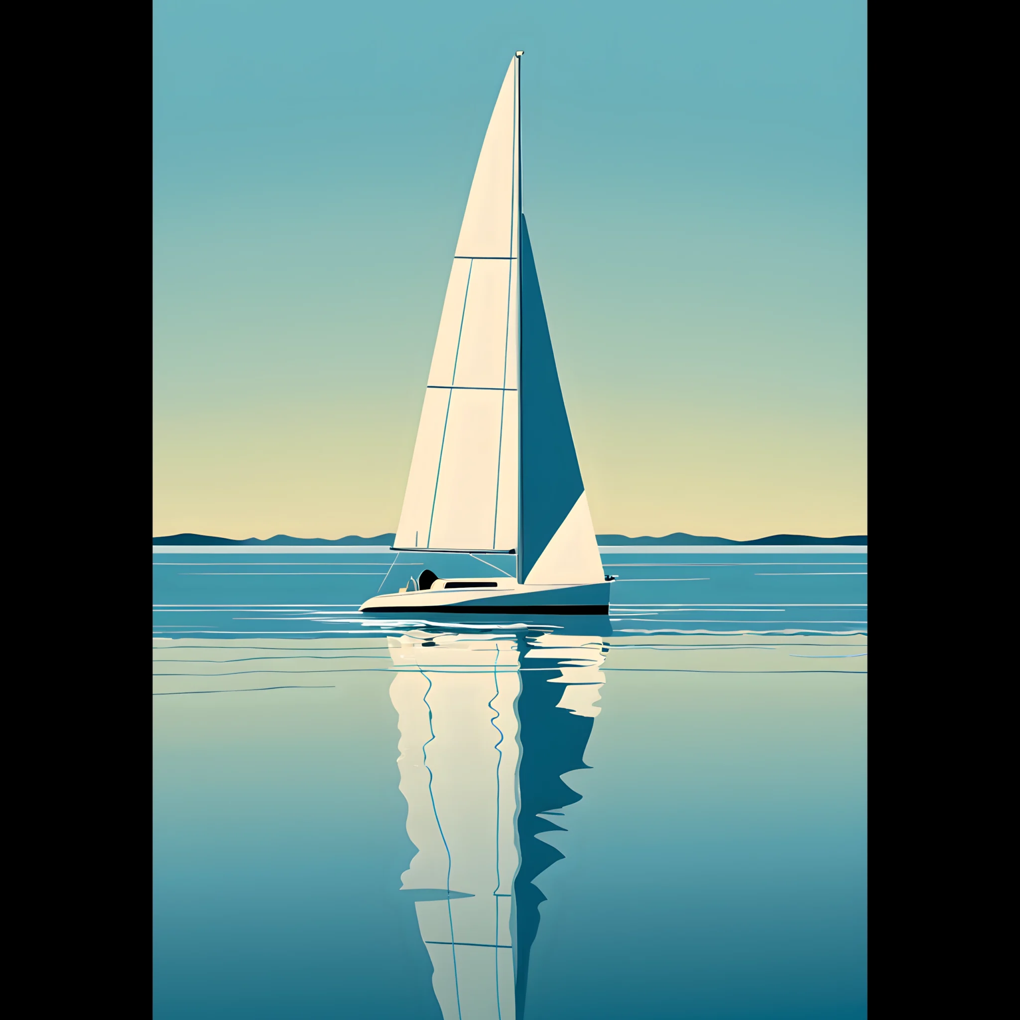 EU Giclée Print Poster BLUE STILLNESS 01. Fine Art Wall Art with Archival Quality. Printed, packaged, and shipped in the EU. Exclusive ColorVanta design.