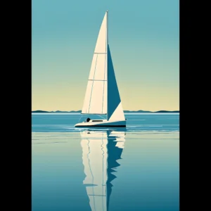 EU Giclée Print Poster BLUE STILLNESS 01. Fine Art Wall Art with Archival Quality. Printed, packaged, and shipped in the EU. Exclusive ColorVanta design.