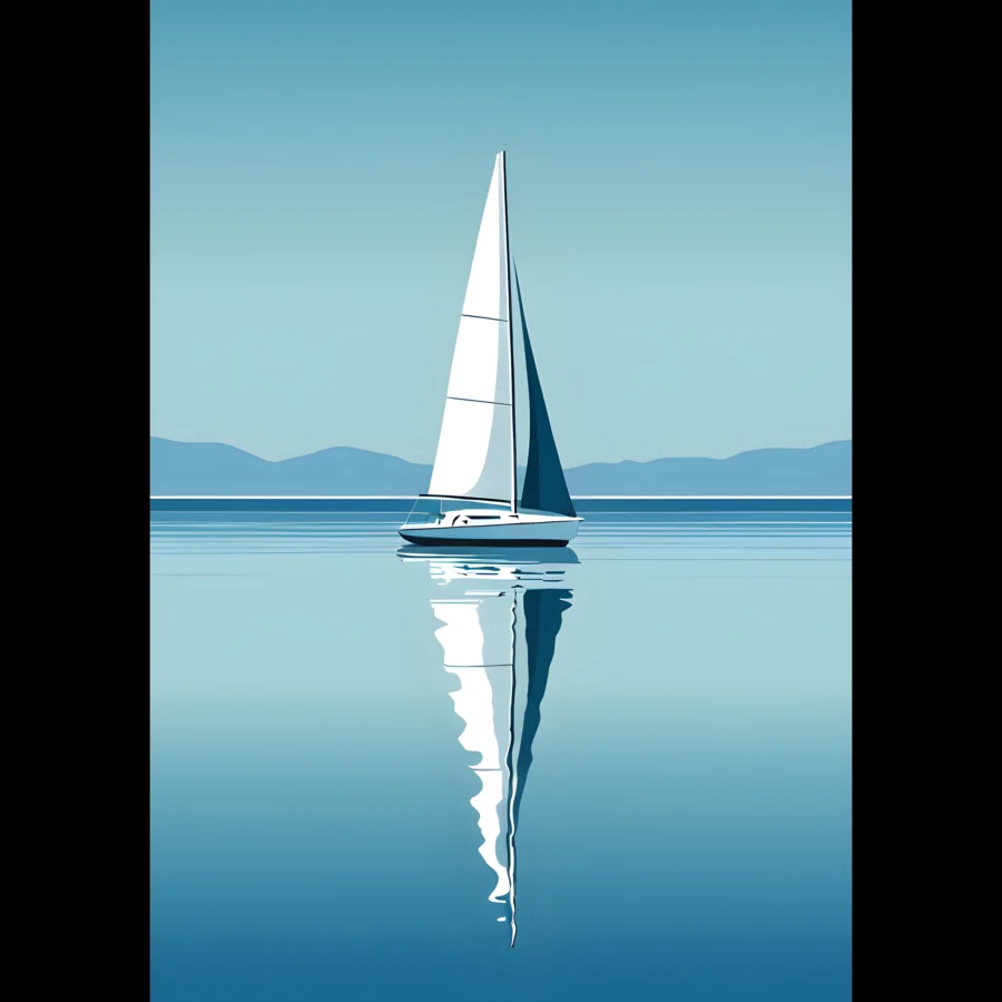 EU Giclée Print Poster BLUE STILLNESS 02. Fine Art Wall Art with Archival Quality. Printed, packaged, and shipped in the EU. Exclusive ColorVanta design.