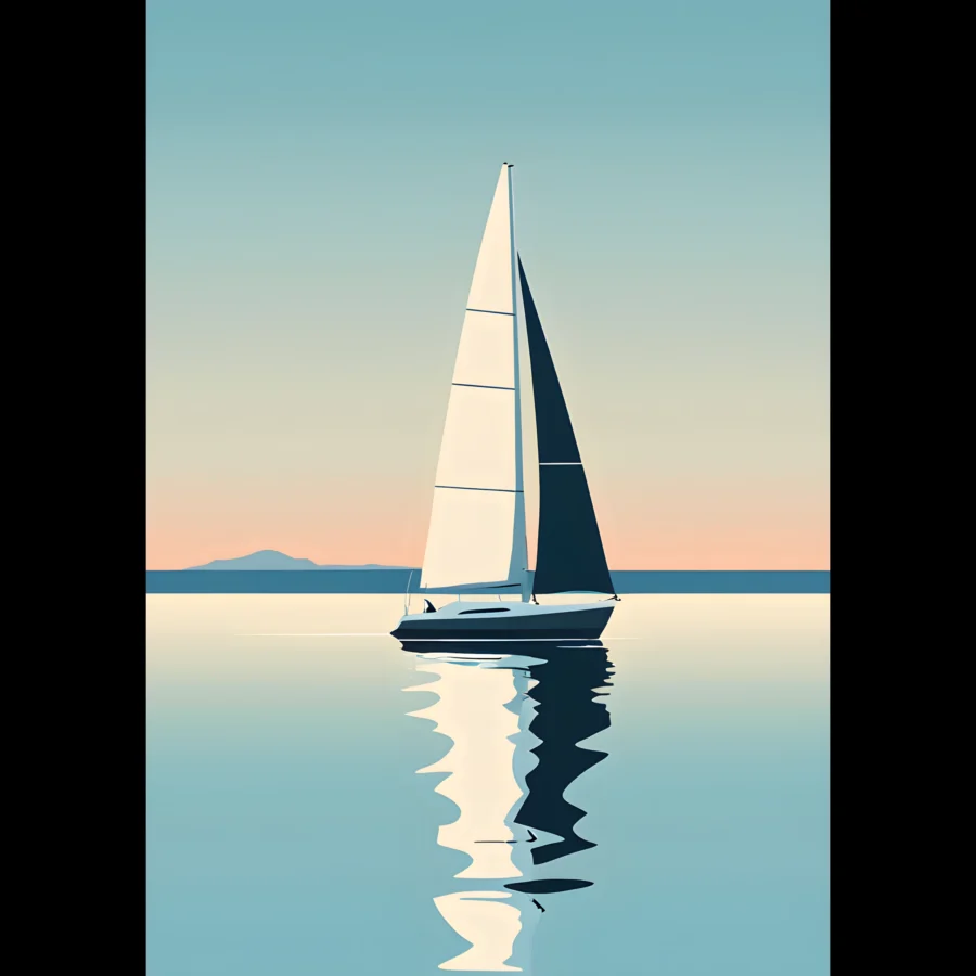 EU Giclée Print Poster BLUE STILLNESS 03. Fine Art Wall Art with Archival Quality. Printed, packaged, and shipped in the EU. Exclusive ColorVanta design.