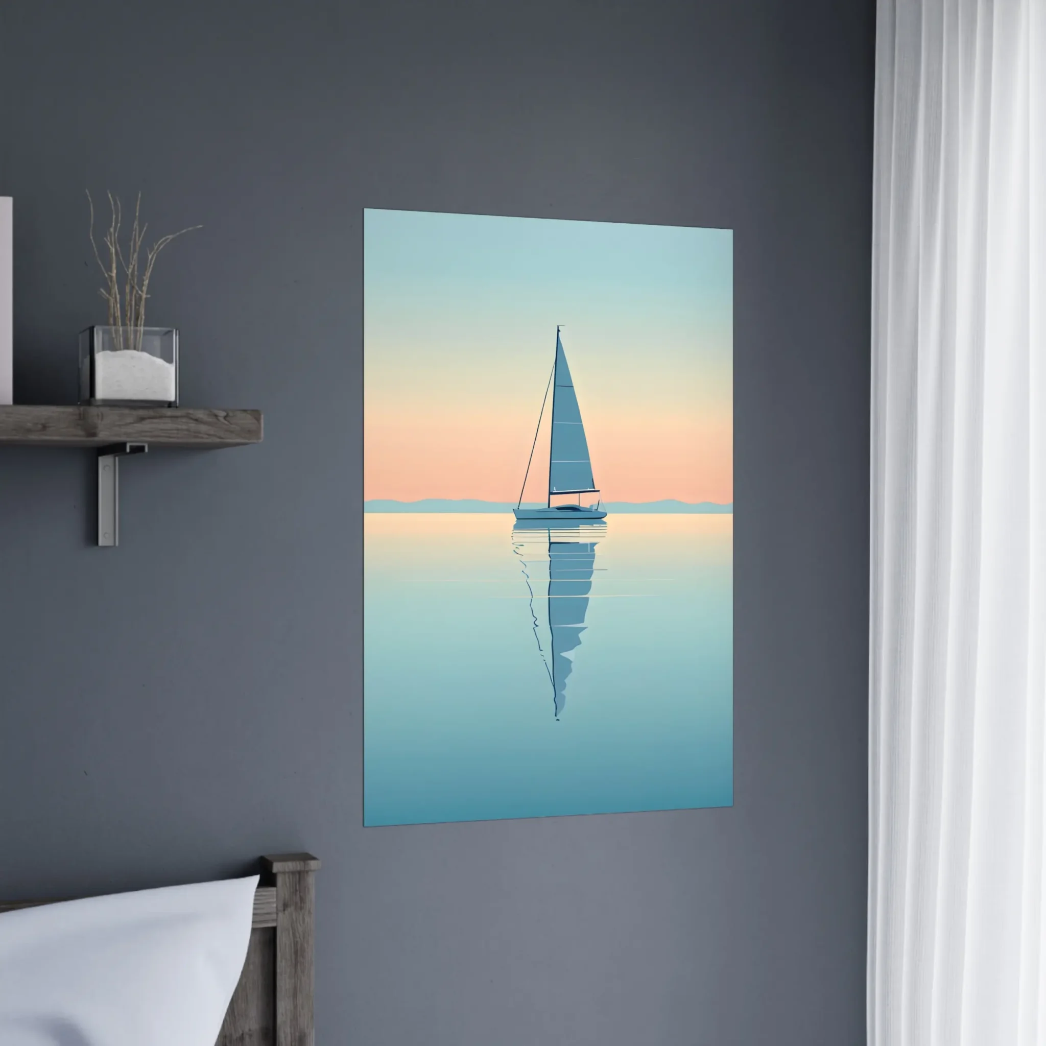 EU Giclée Print Poster BLUE STILLNESS 04. Fine Art Wall Art with Archival Quality. Printed, packaged, and shipped in the EU. Exclusive ColorVanta design.