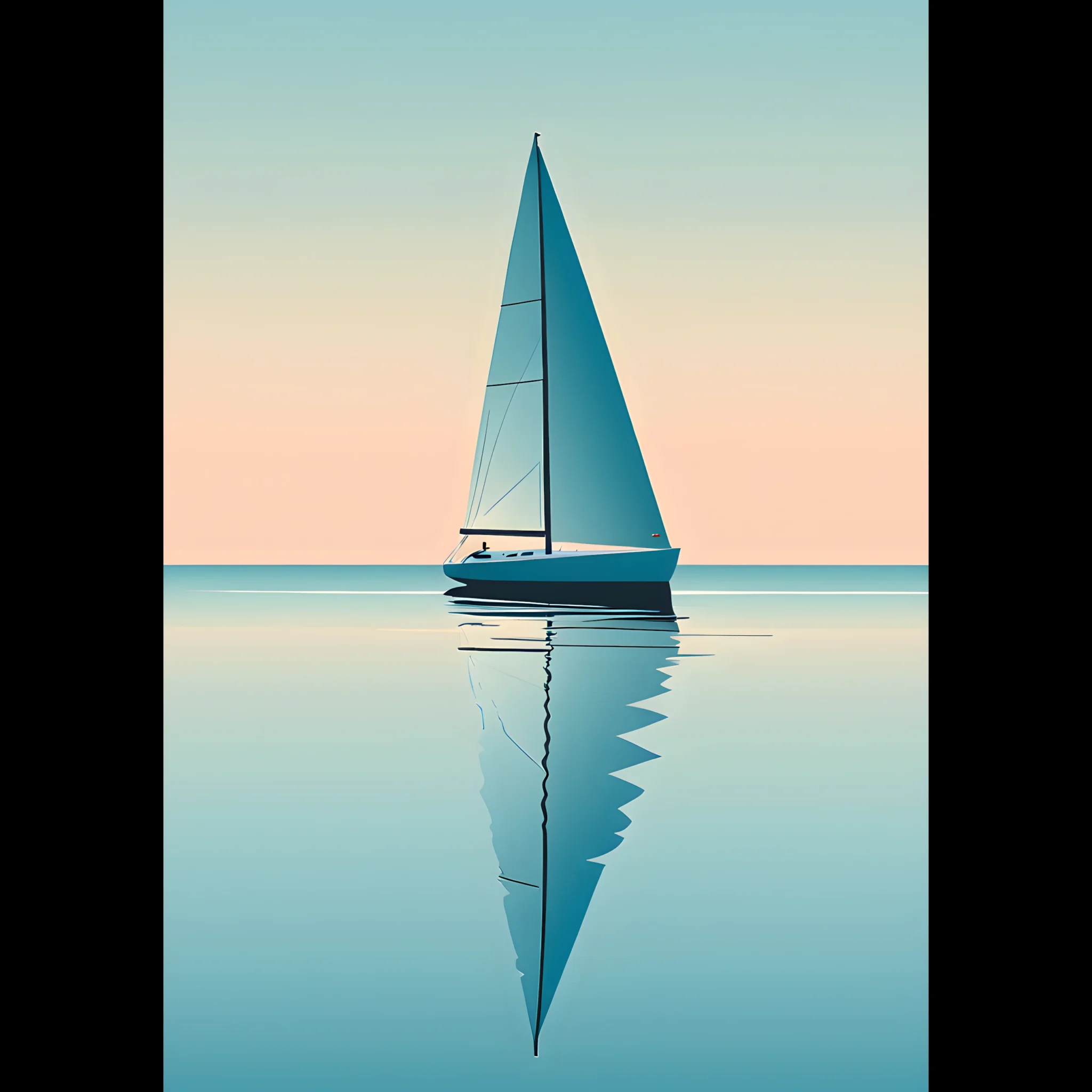 EU Giclée Print Poster BLUE STILLNESS 06. Fine Art Wall Art with Archival Quality. Printed, packaged, and shipped in the EU. Exclusive ColorVanta design.